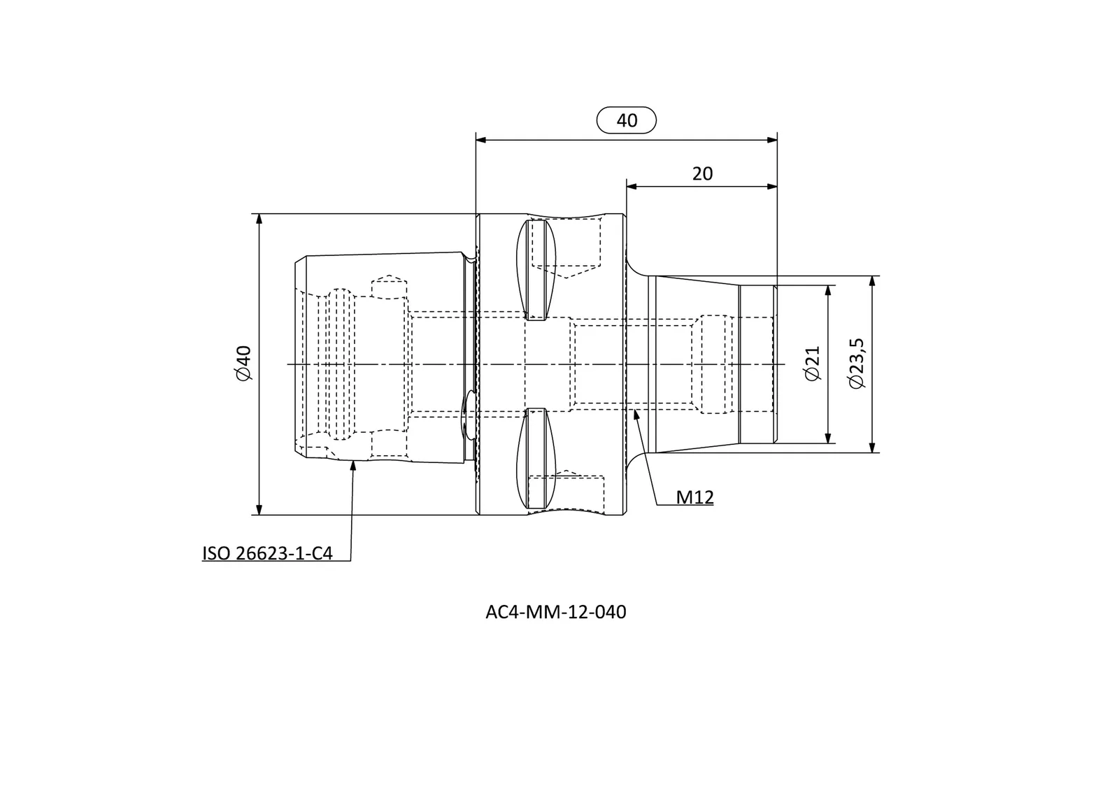 AC4-MM-12-040 &mdash; dimensioned drawing