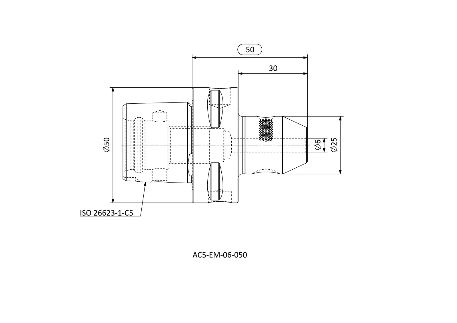 AC5-EM-06-050 &mdash; dimensioned drawing