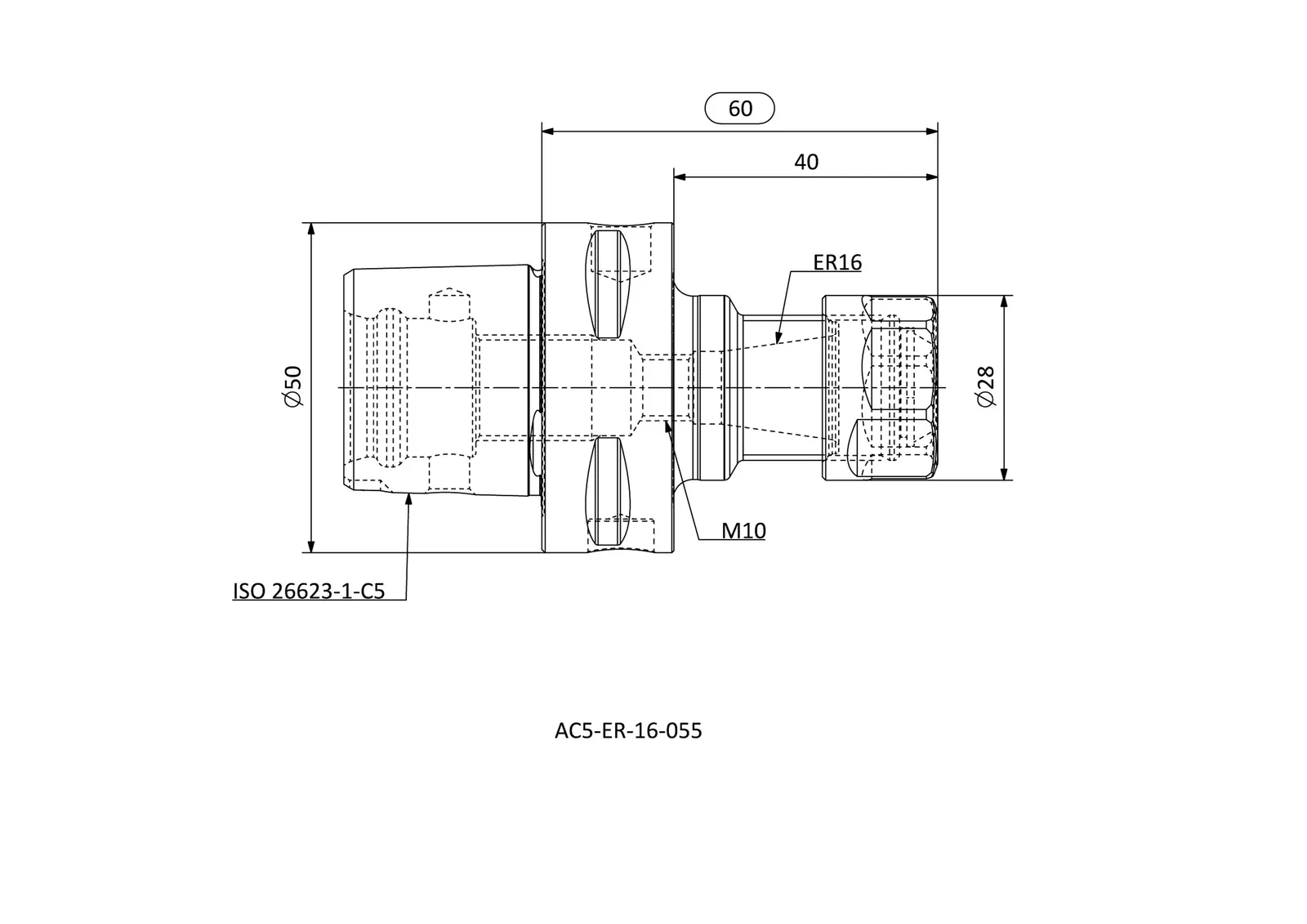 AC5-ER-16-055 &mdash; dimensioned drawing