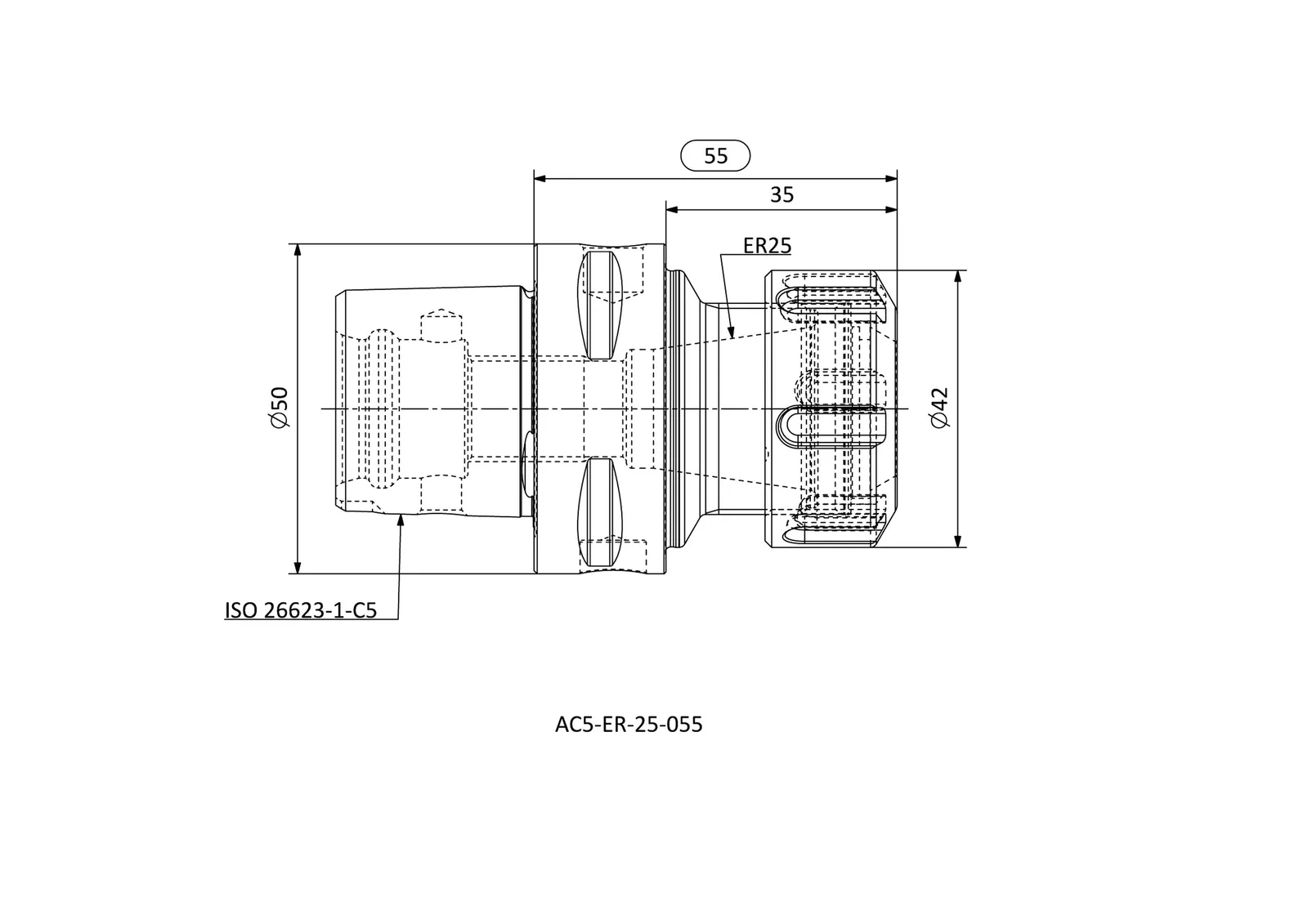 AC5-ER-25-055 &mdash; dimensioned drawing