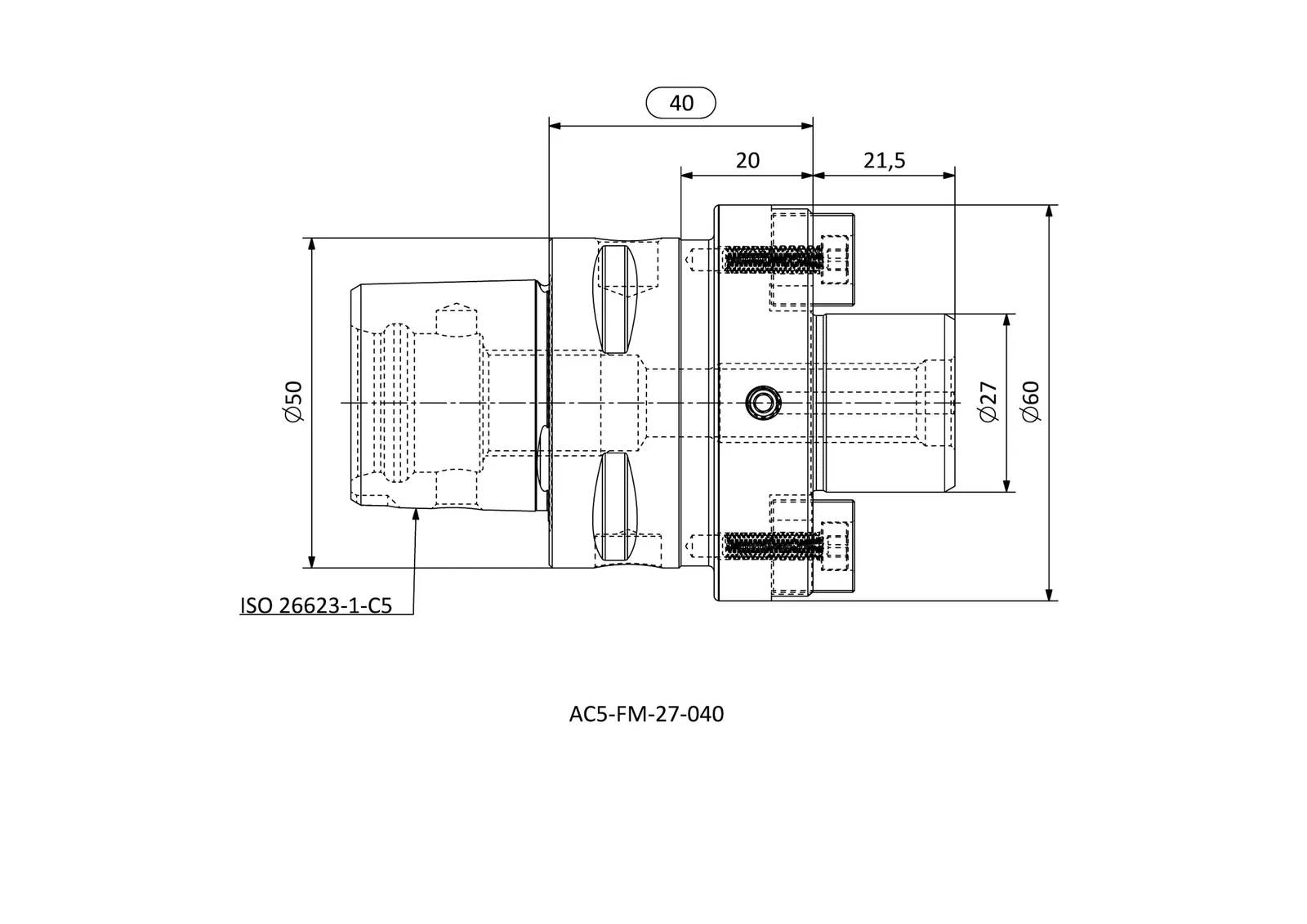 AC5-FM-27-040 &mdash; dimensioned drawing