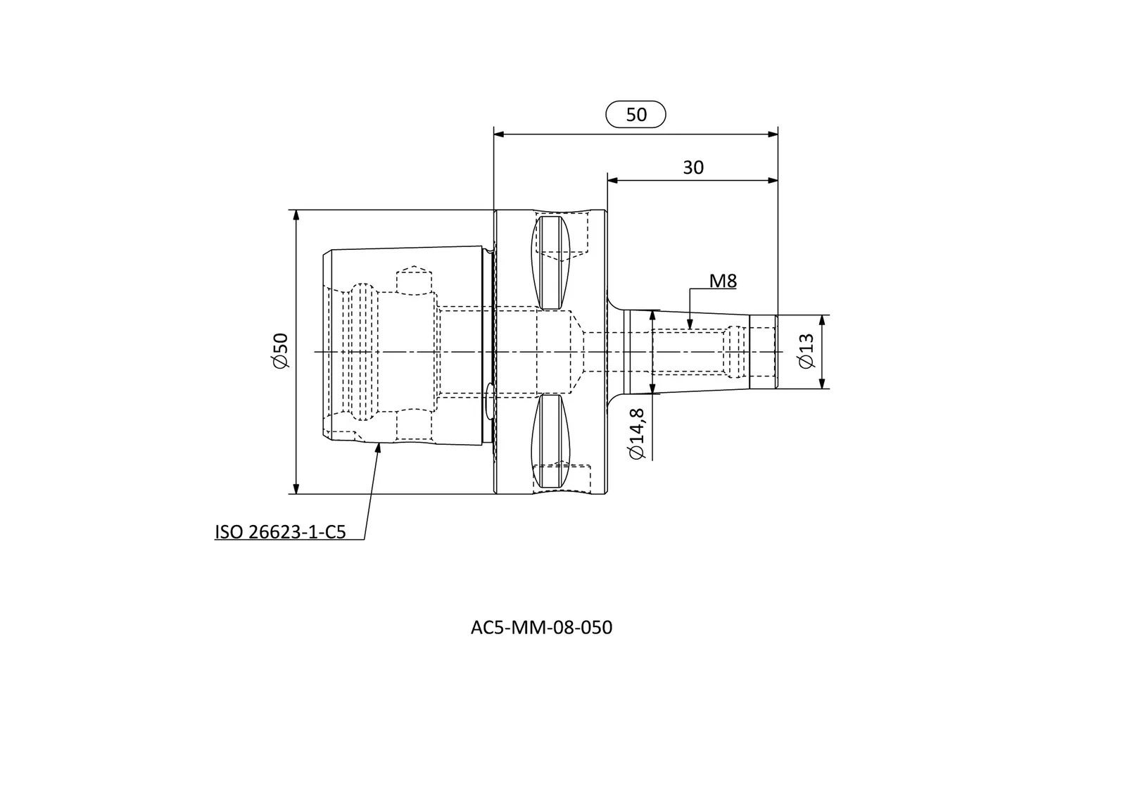 AC5-MM-08-050 &mdash; dimensioned drawing