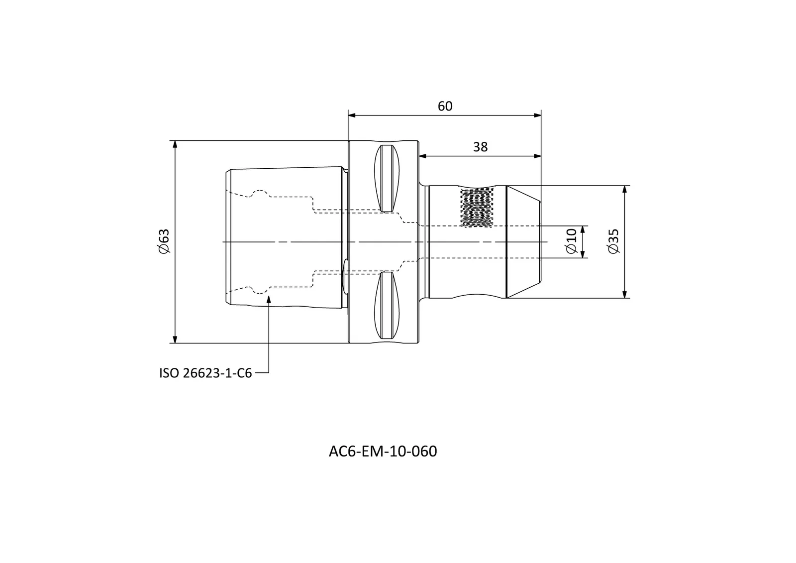 AC6-EM-10-060 &mdash; dimensioned drawing
