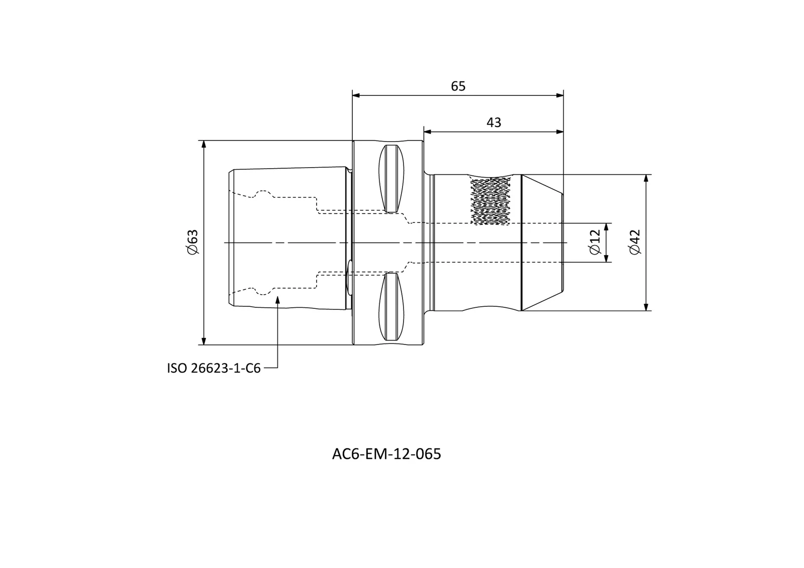 AC6-EM-12-065 &mdash; dimensioned drawing
