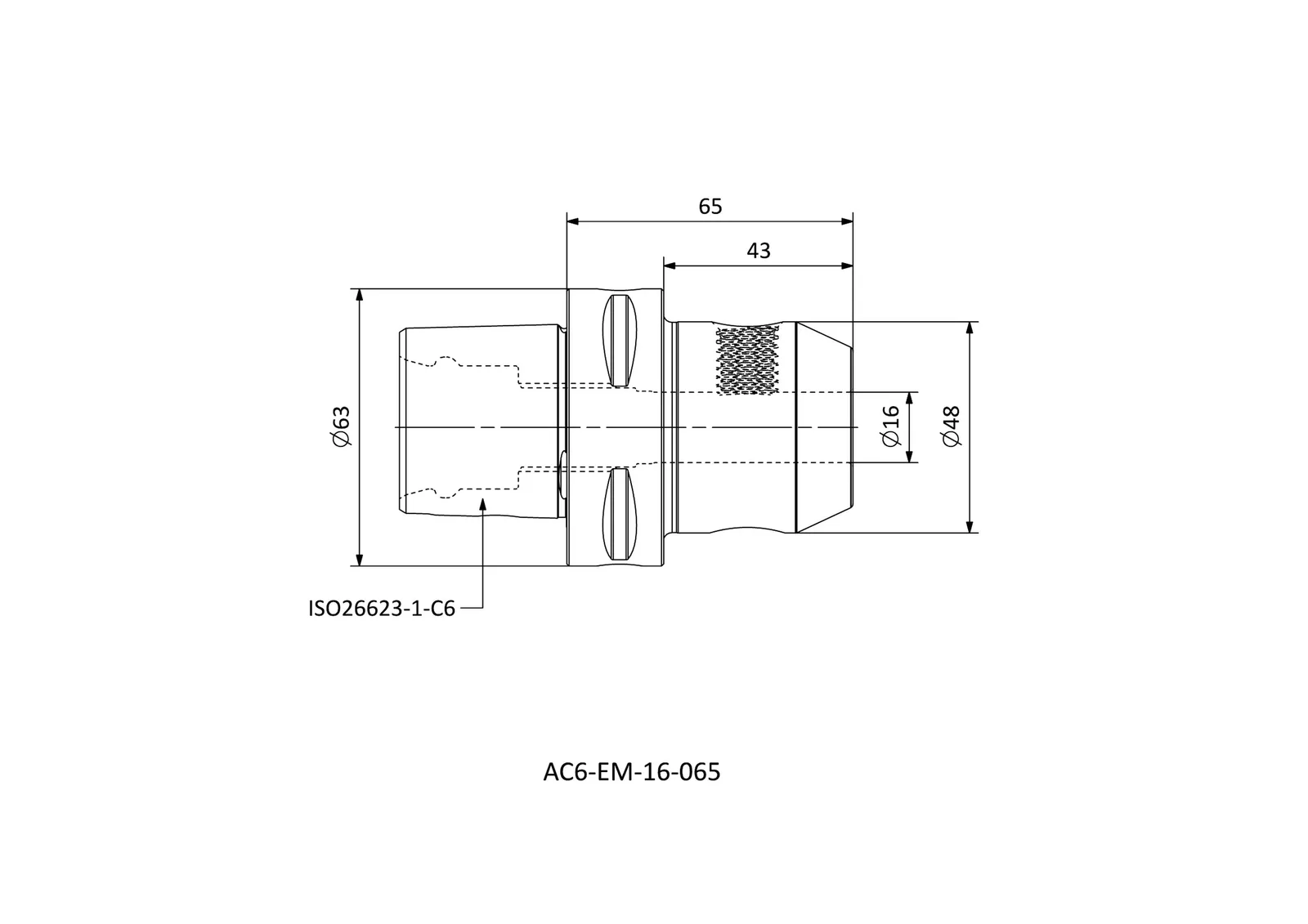 AC6-EM-16-065 &mdash; dimensioned drawing
