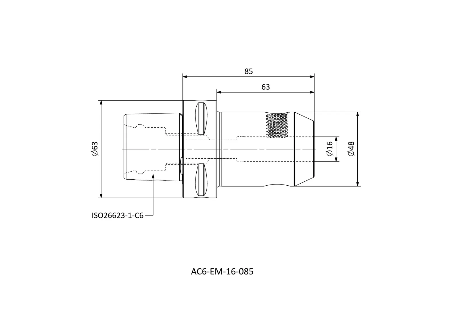 AC6-EM-16-085 &mdash; dimensioned drawing