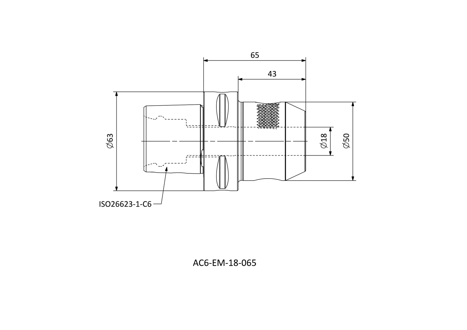 AC6-EM-18-065 &mdash; dimensioned drawing