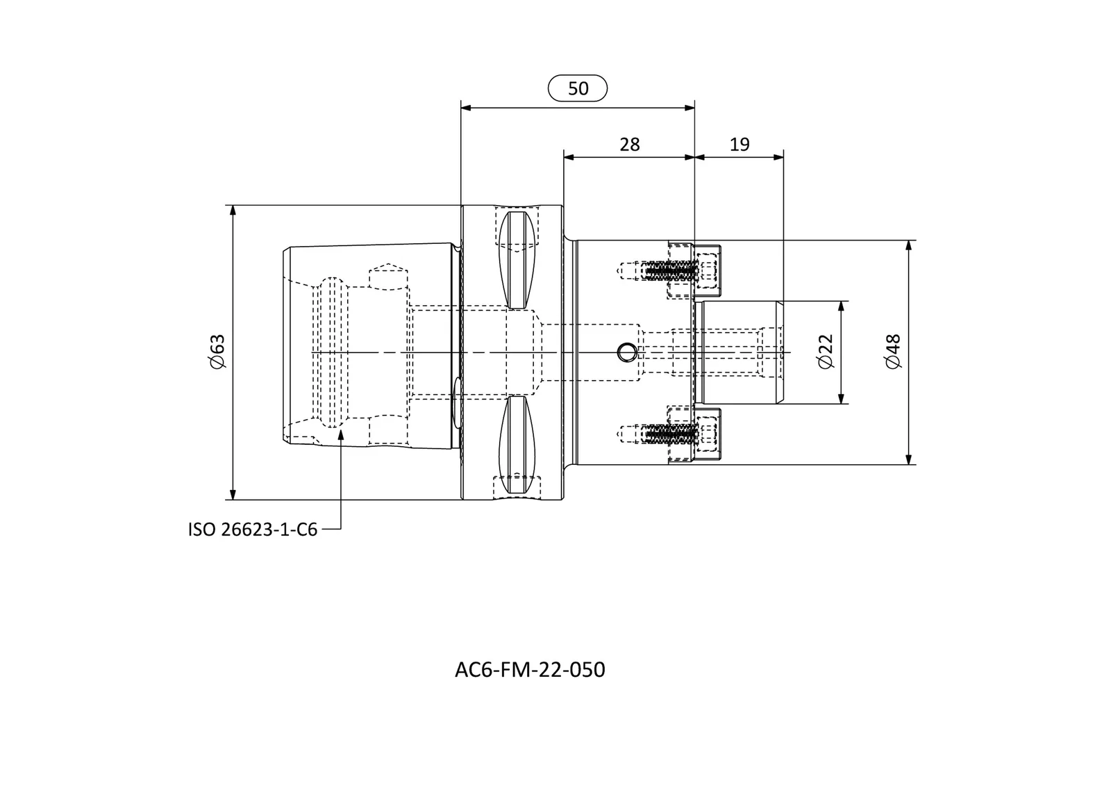 AC6-FM-22-050 &mdash; dimensioned drawing