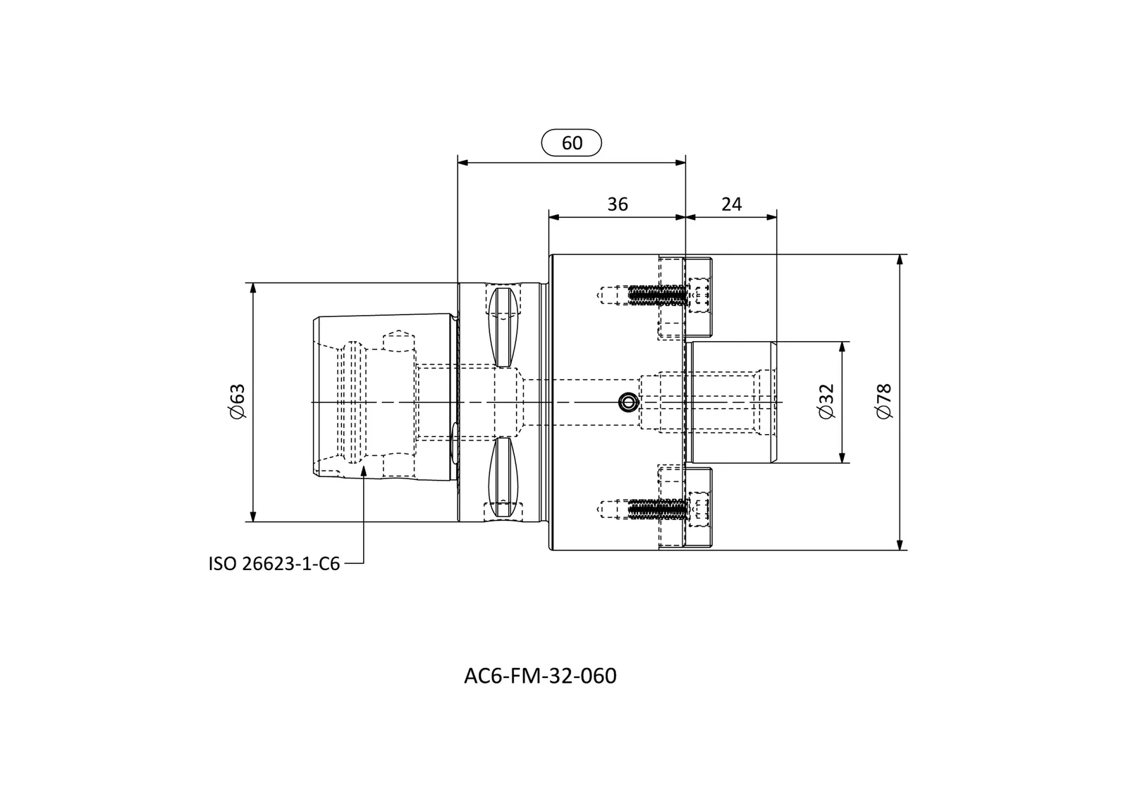 AC6-FM-32-060 &mdash; dimensioned drawing