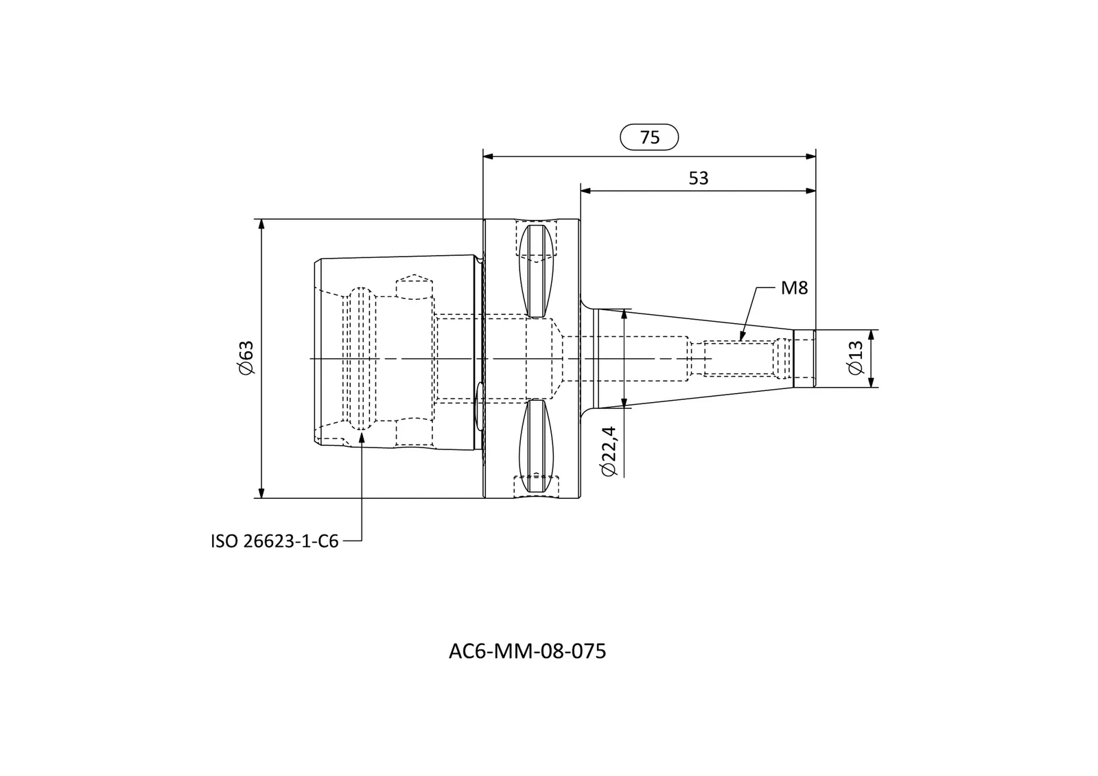 AC6-MM-08-075 &mdash; dimensioned drawing
