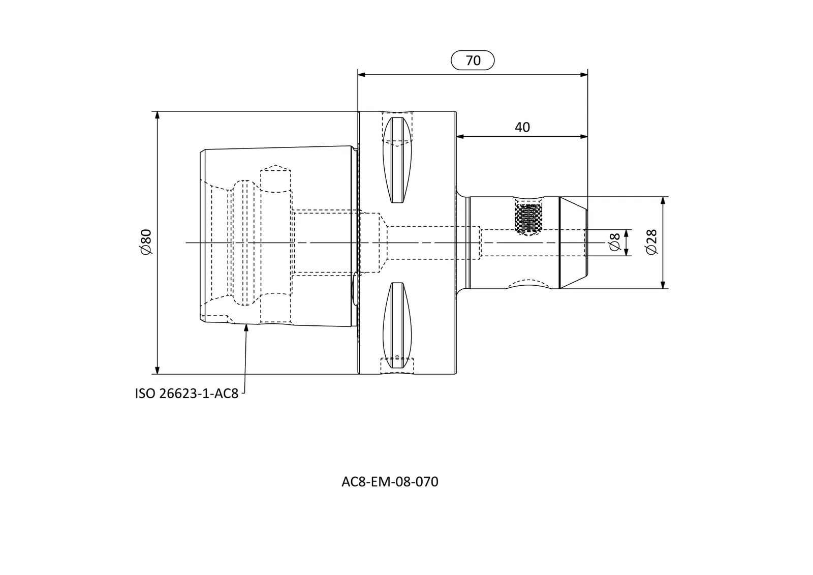 AC8-EM-08-070 &mdash; dimensioned drawing