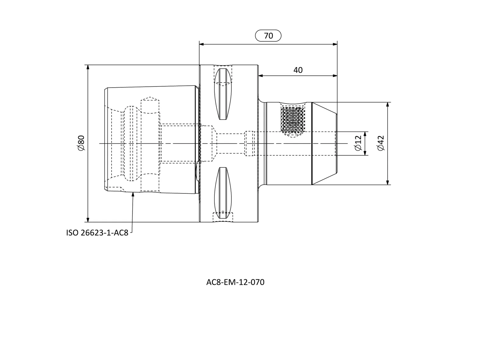 AC8-EM-12-070 &mdash; dimensioned drawing