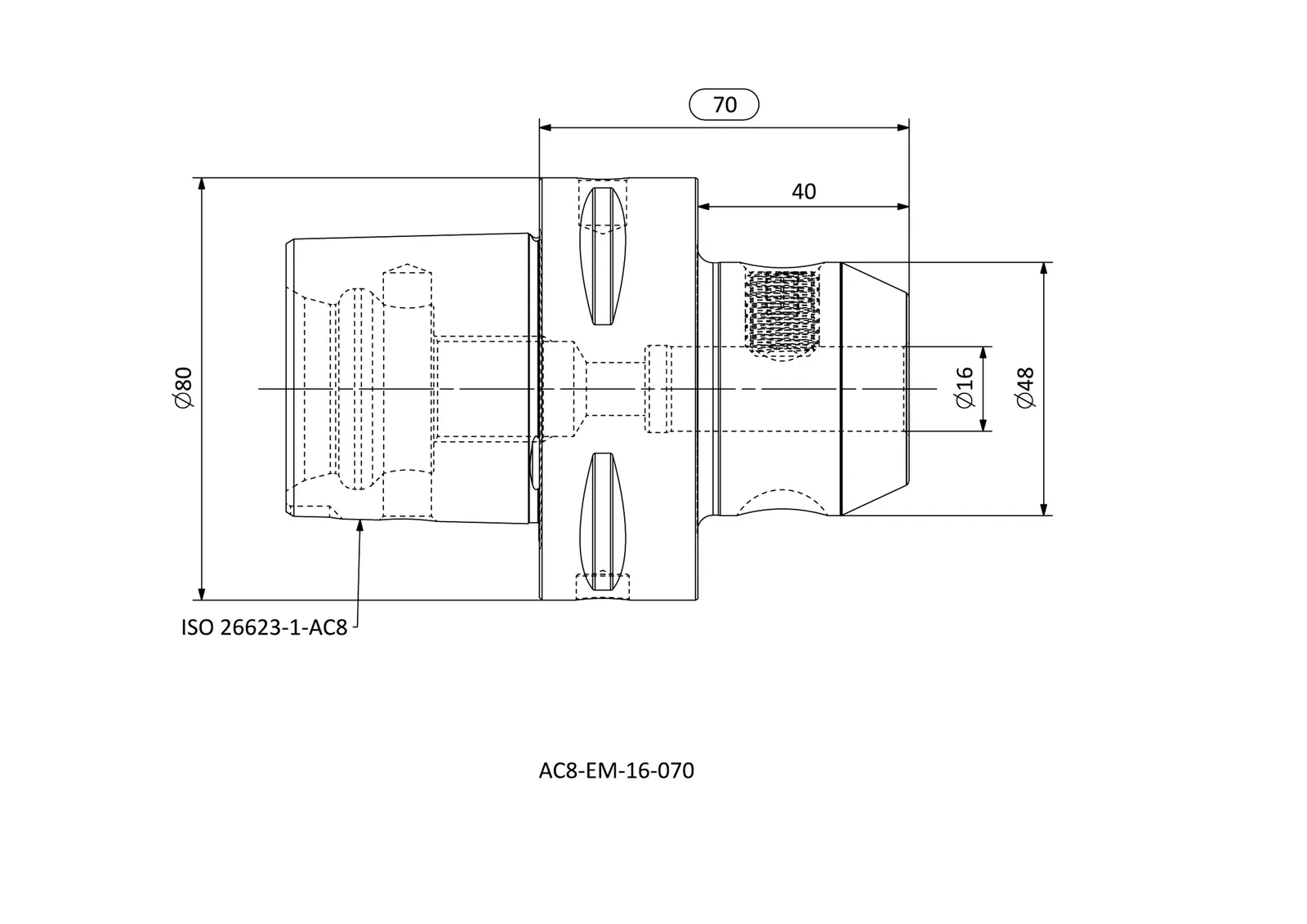 AC8-EM-16-070 &mdash; dimensioned drawing
