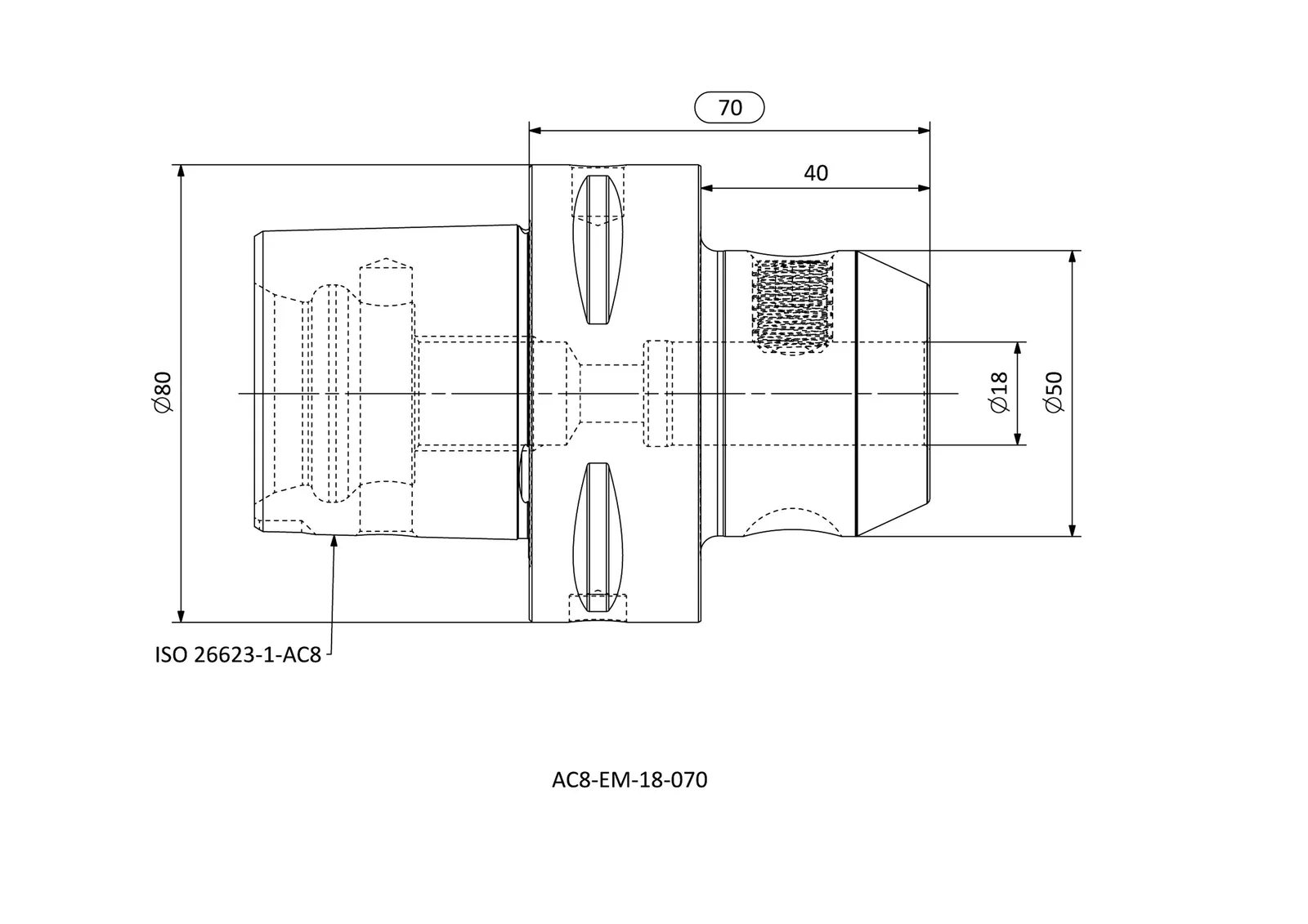 AC8-EM-18-070 &mdash; dimensioned drawing