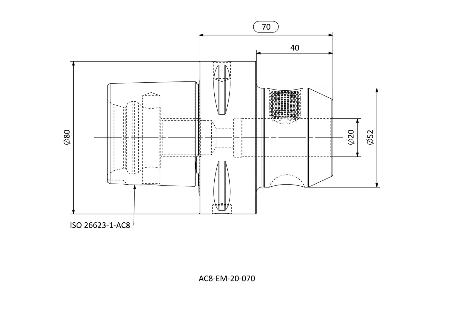 AC8-EM-20-070 &mdash; dimensioned drawing