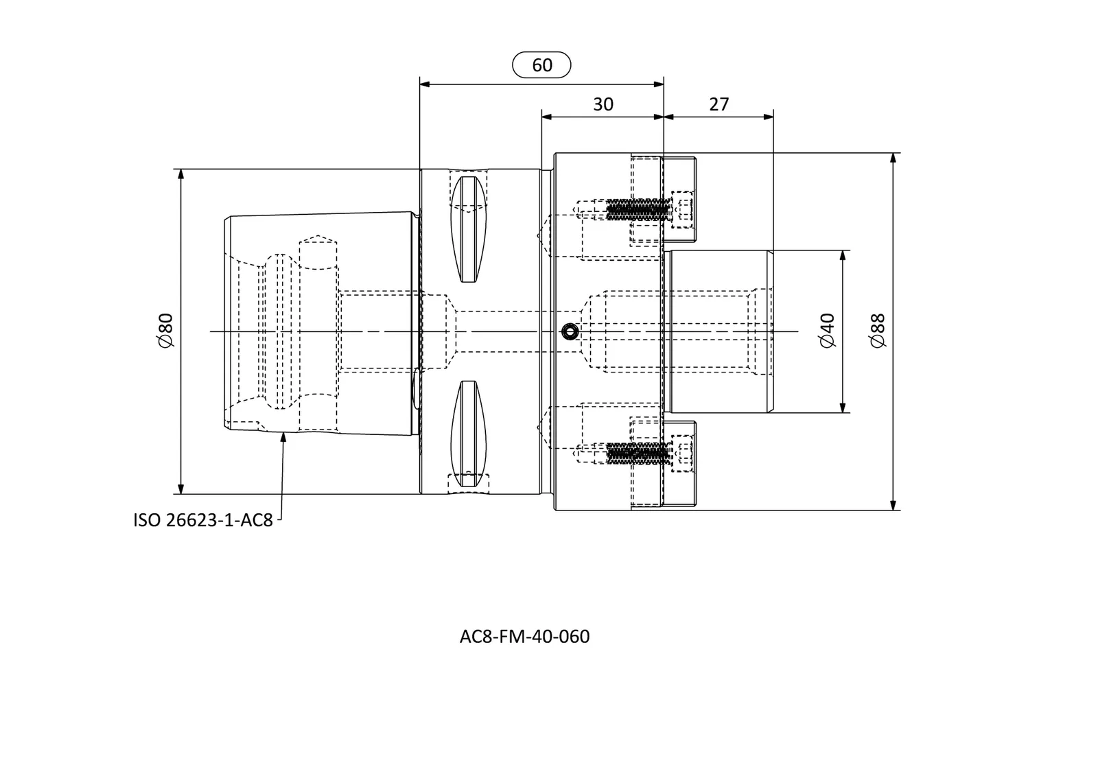 AC8-FM-40-060 &mdash; dimensioned drawing