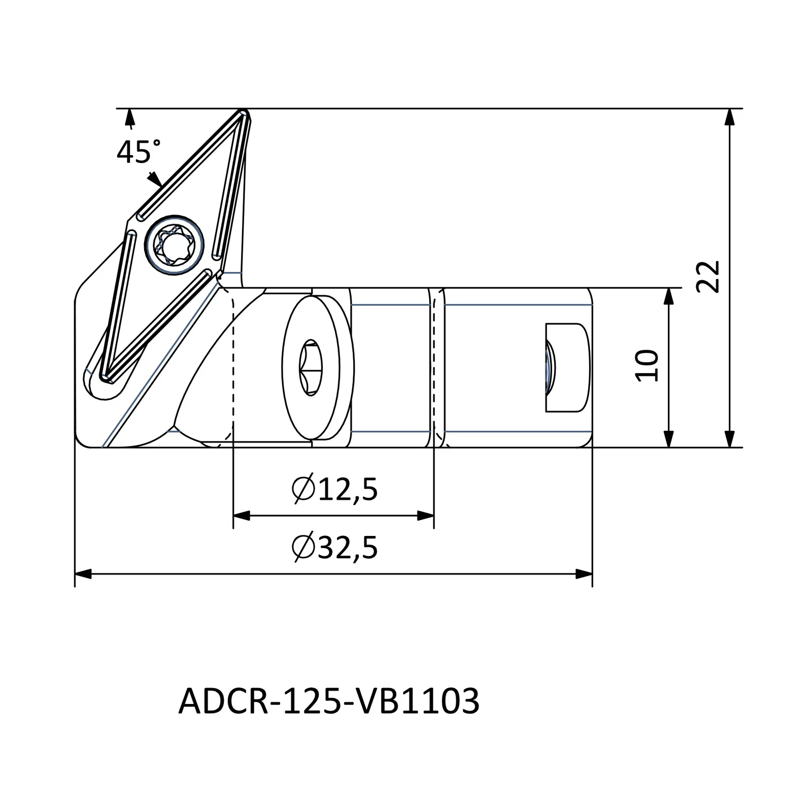 ADCR-125-VB1103 &mdash; dimensioned drawing