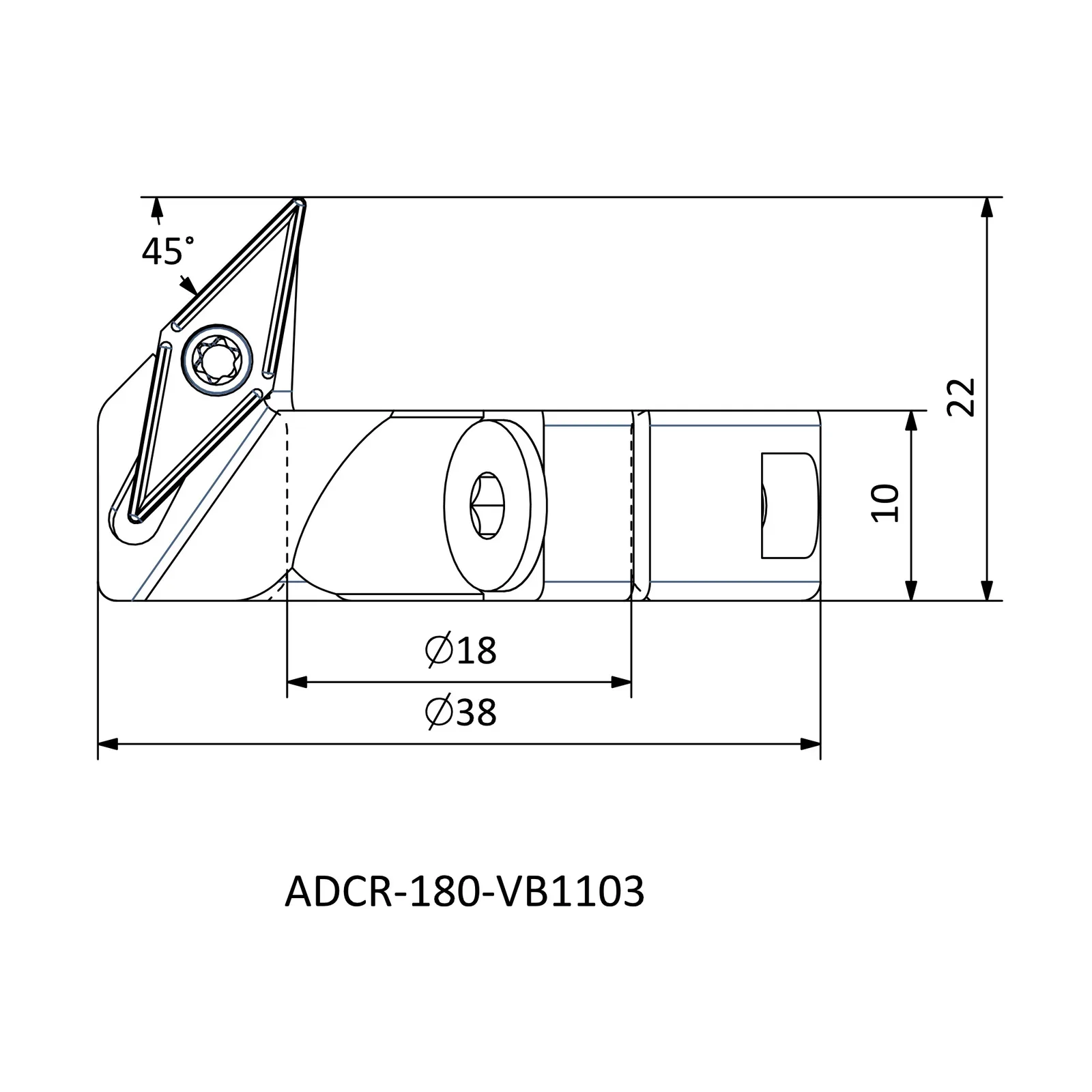 ADCR-180-VB1103 &mdash; dimensioned drawing
