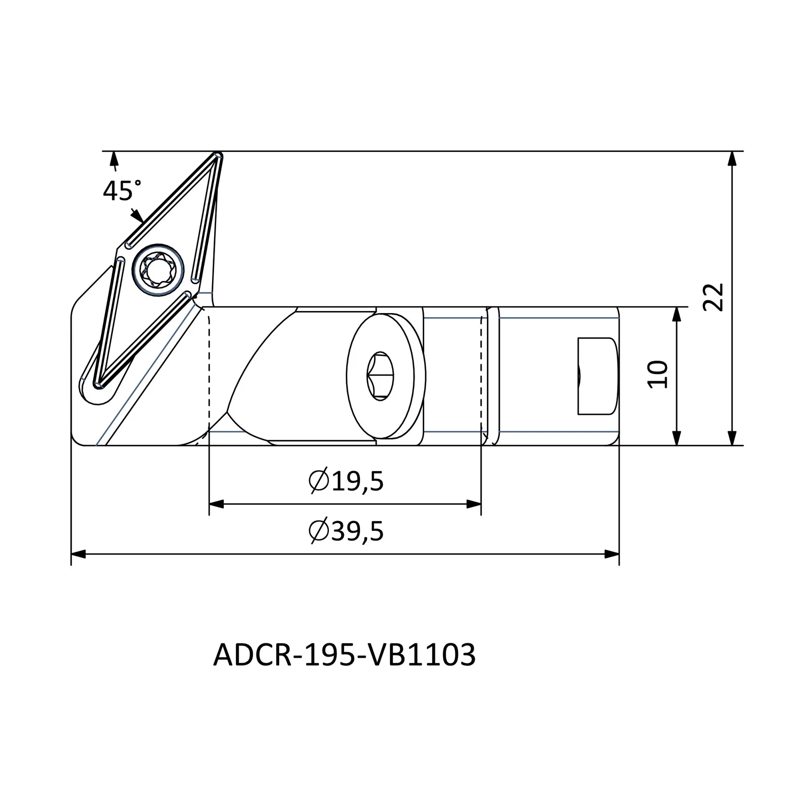 ADCR-195-VB1103 &mdash; dimensioned drawing