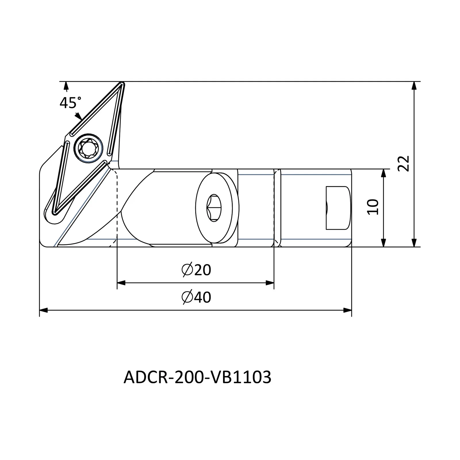 ADCR-200-VB1103 &mdash; dimensioned drawing