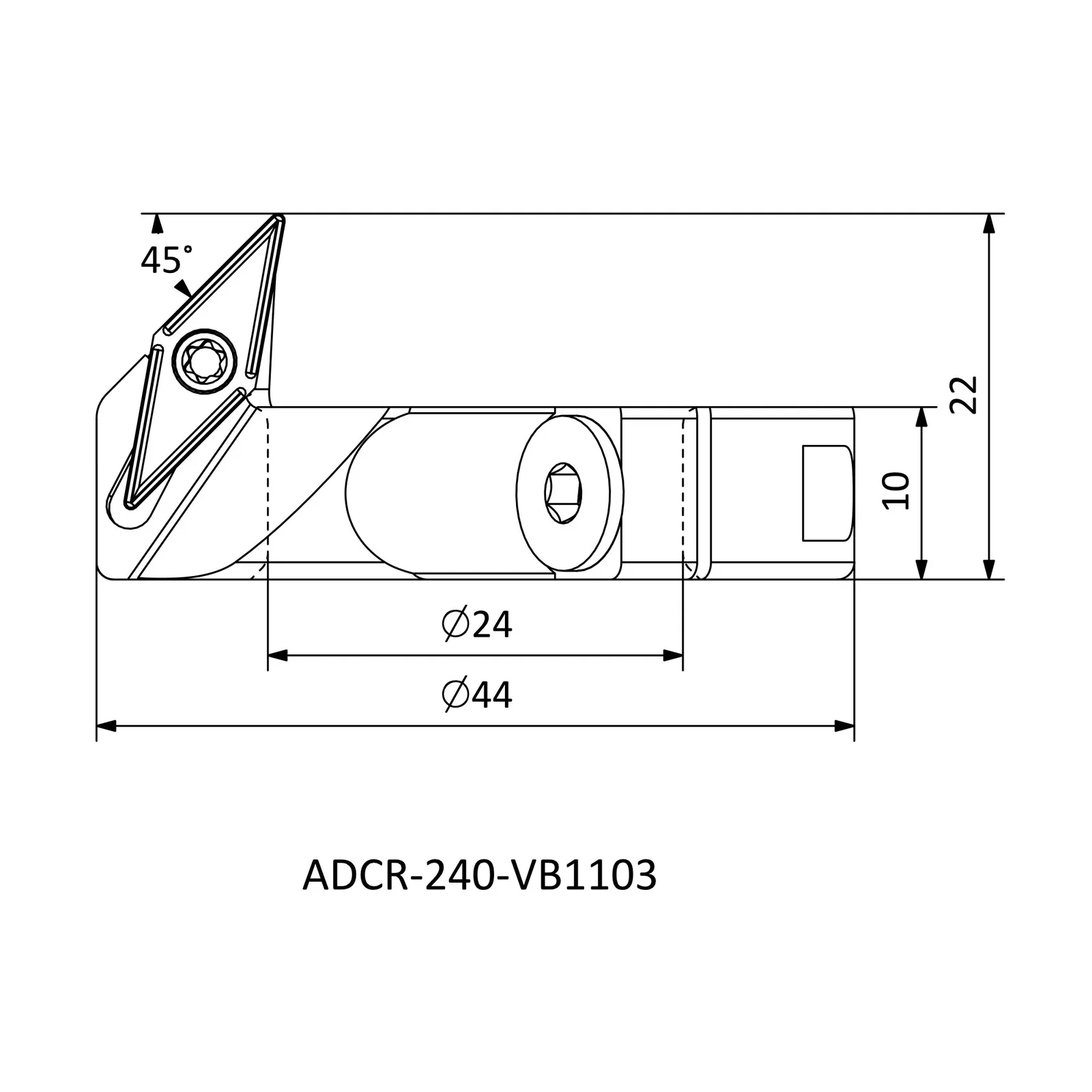 ADCR-240-VB1103 &mdash; dimensioned drawing