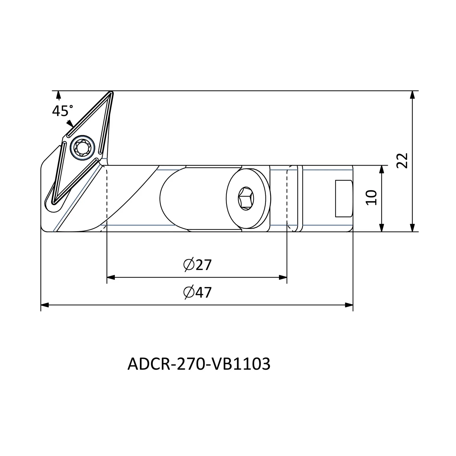 ADCR-270-VB1103 &mdash; dimensioned drawing