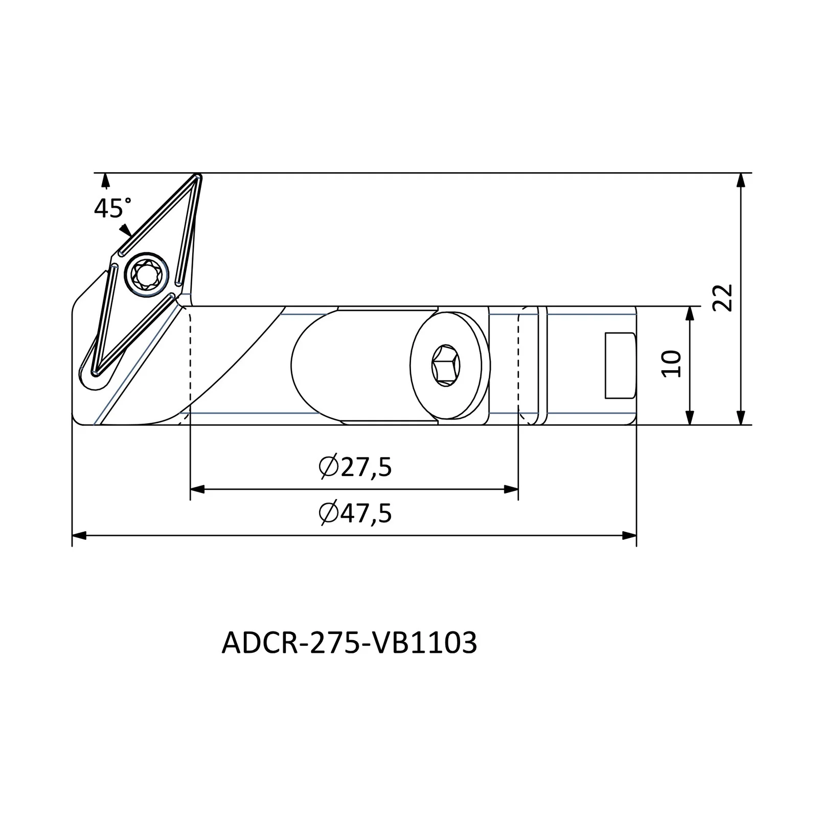 ADCR-275-VB1103 &mdash; dimensioned drawing
