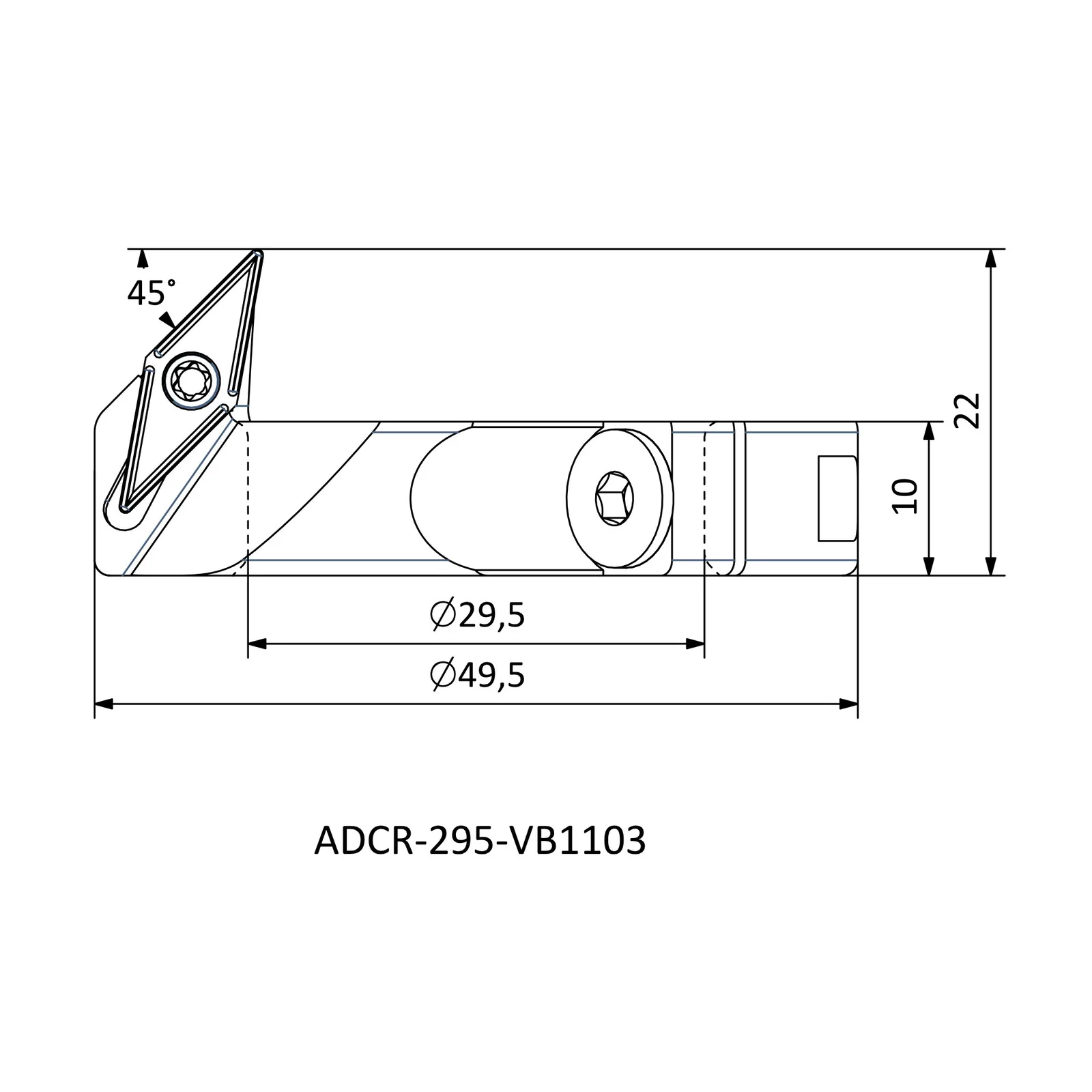 ADCR-295-VB1103 &mdash; dimensioned drawing