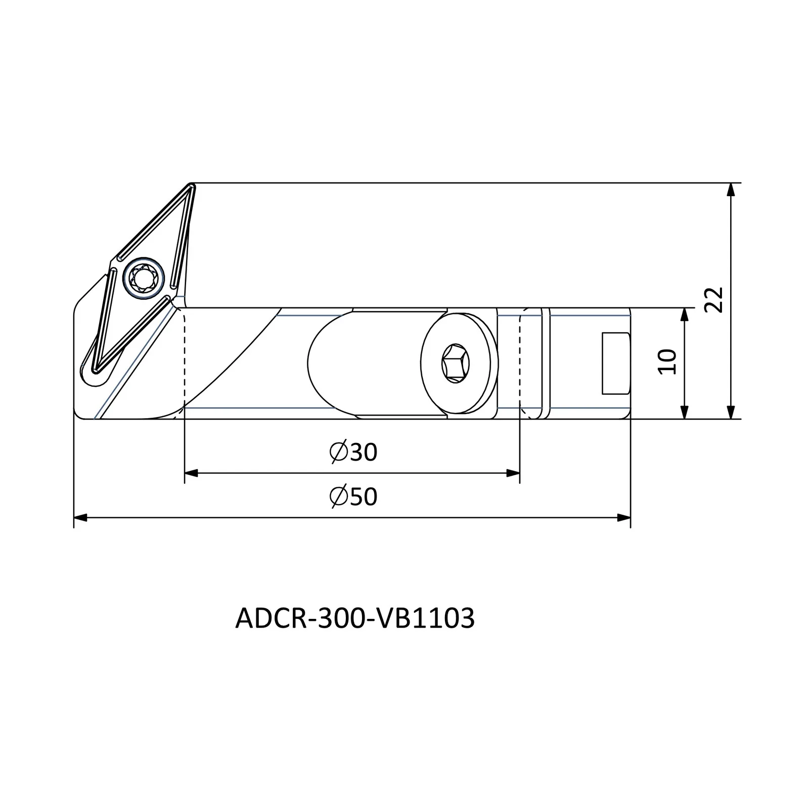 ADCR-300-VB1103 &mdash; dimensioned drawing