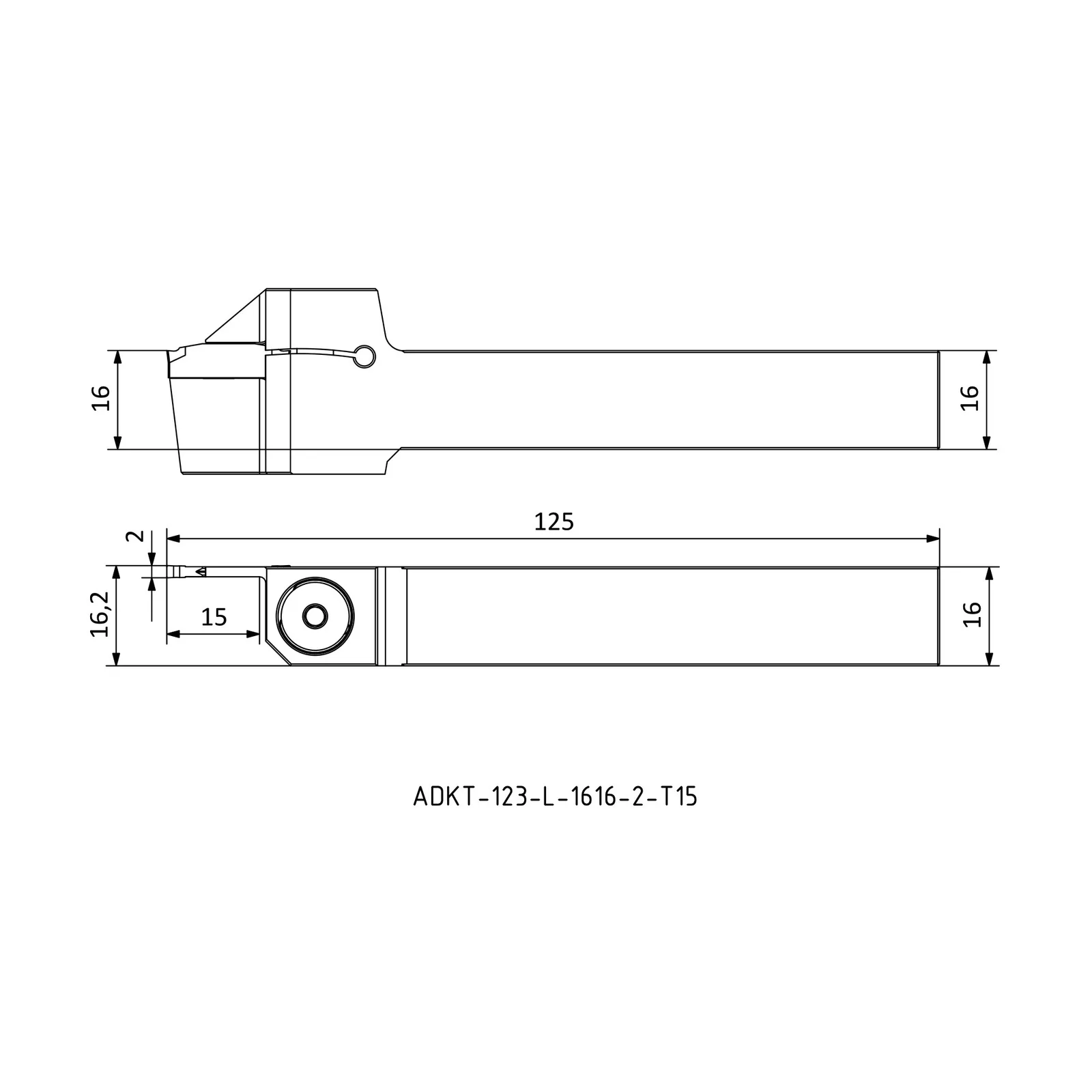 ADKT-123-L-1616-2-T15 &mdash; dimensioned drawing