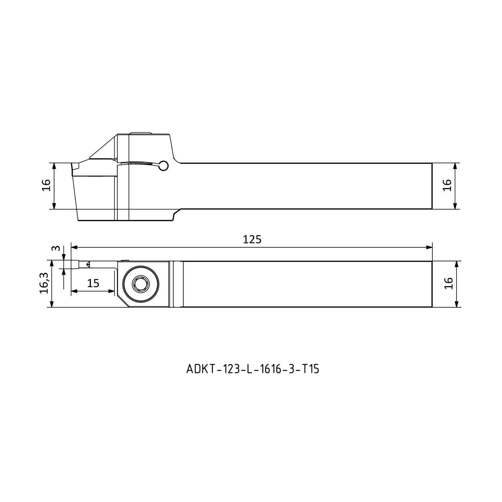 ADKT-123-L-1616-3-T15 &mdash; dimensioned drawing