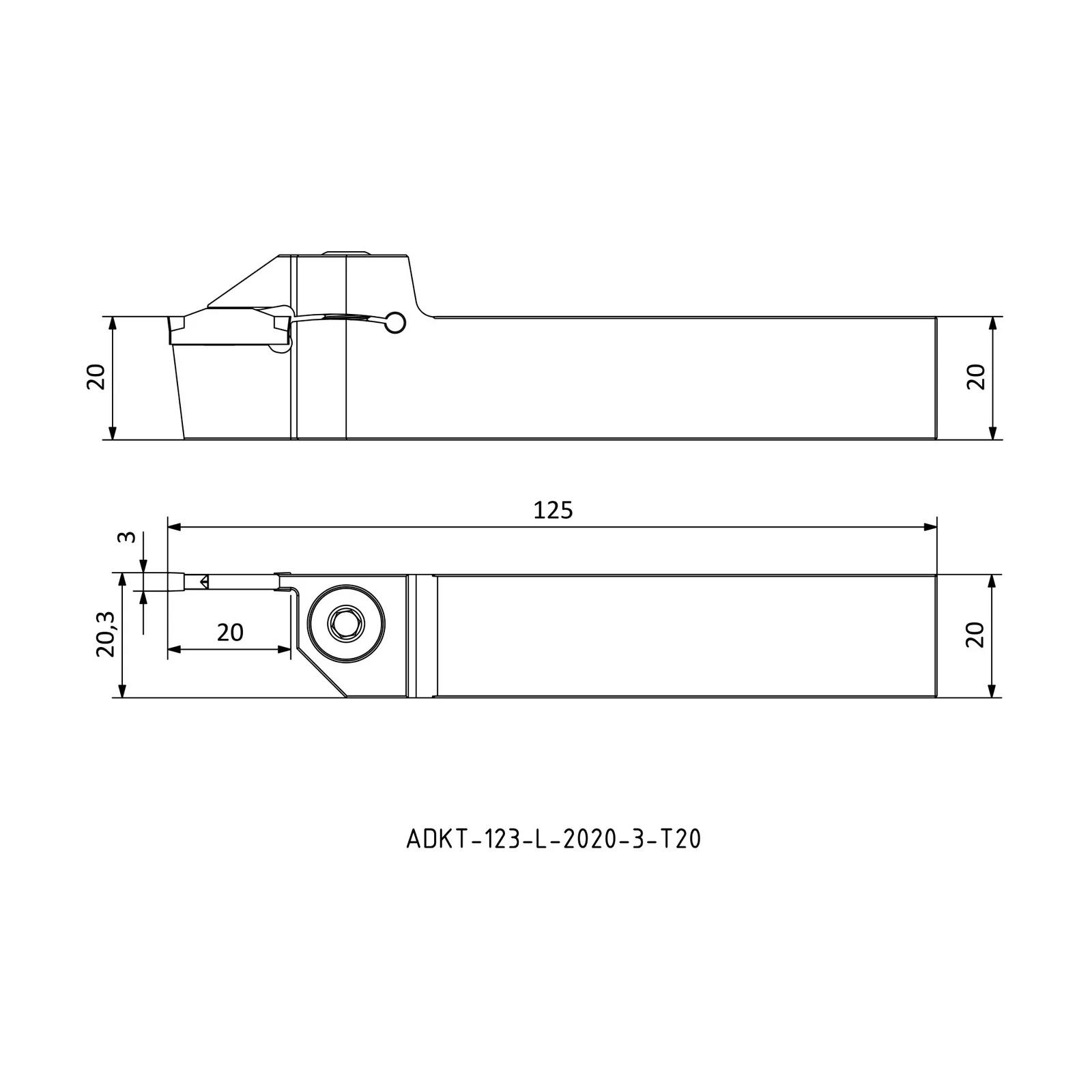 ADKT-123-L-2020-3-T20 &mdash; dimensioned drawing