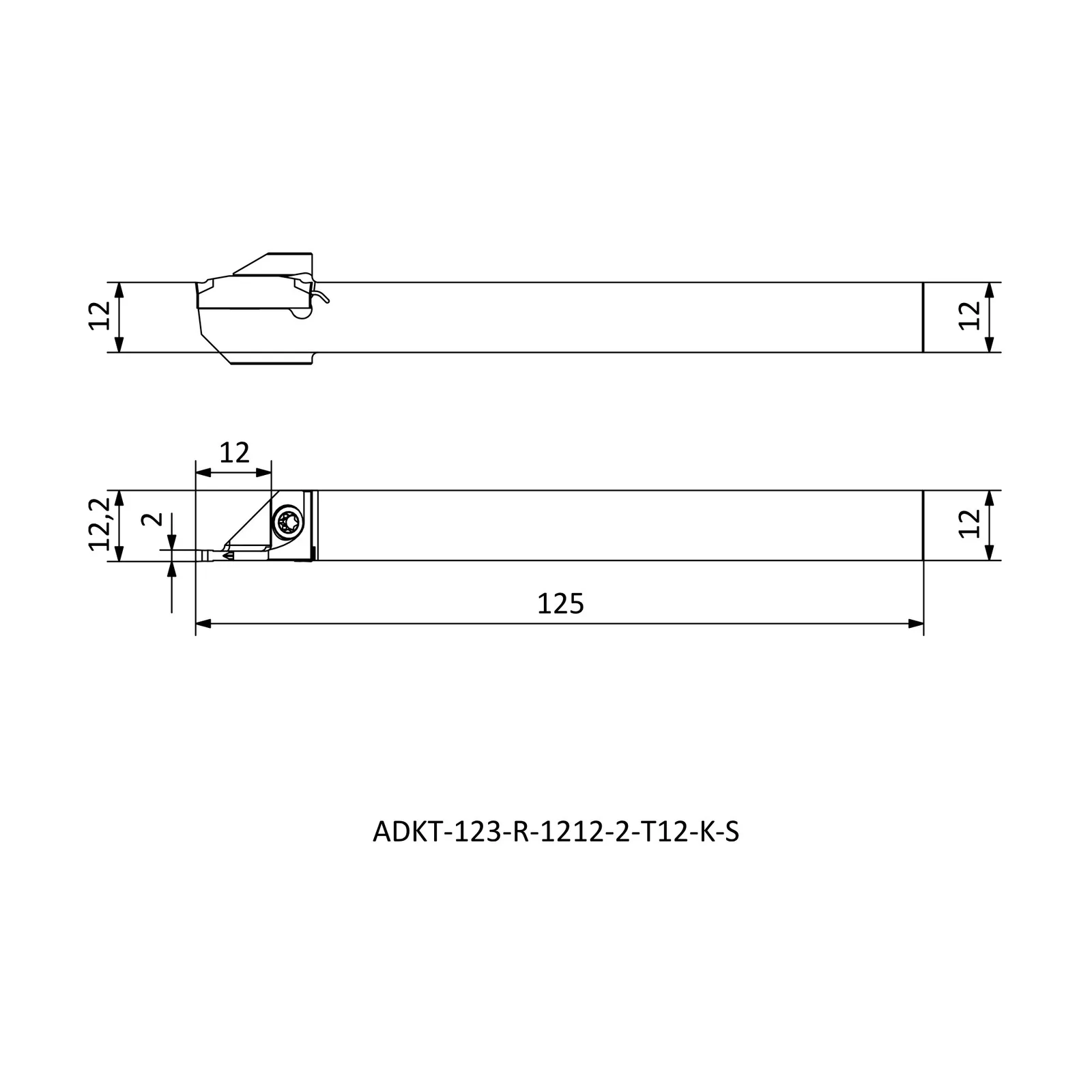 ADKT-123-R-1212-2-T12-K-S &mdash; dimensioned drawing