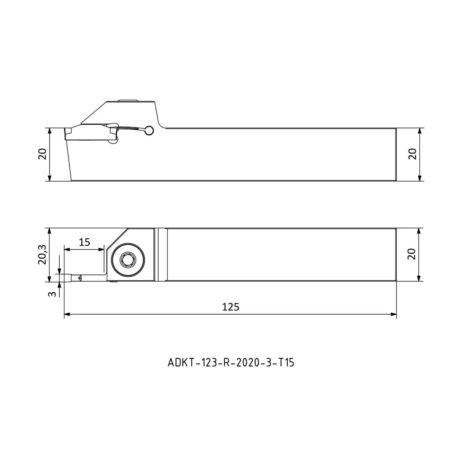 ADKT-123-R-2020-3-T15 &mdash; dimensioned drawing