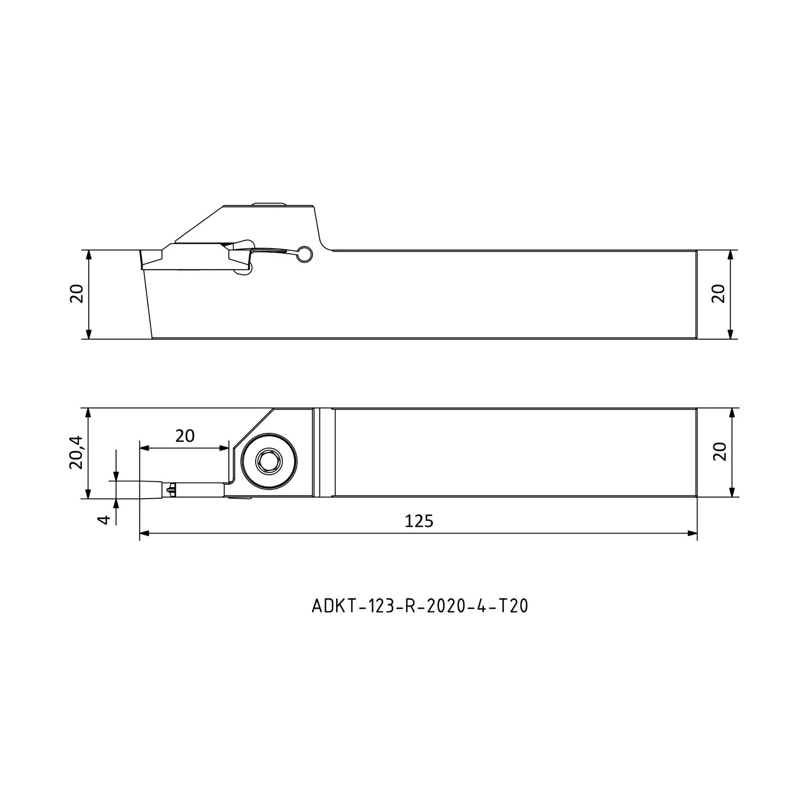 ADKT-123-R-2020-4-T20 &mdash; dimensioned drawing