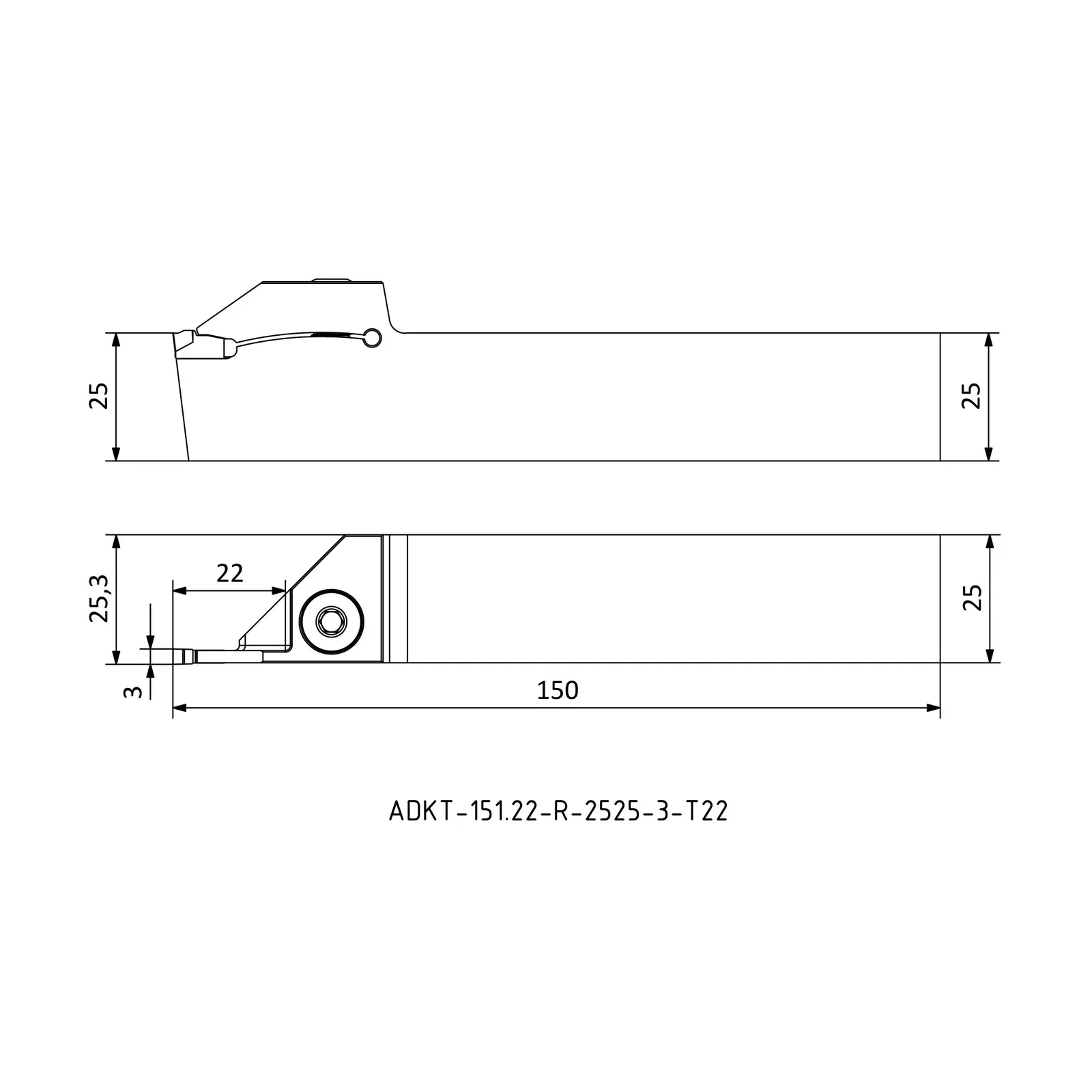 ADKT-151.22-R-2525-3-T22 &mdash; dimensioned drawing