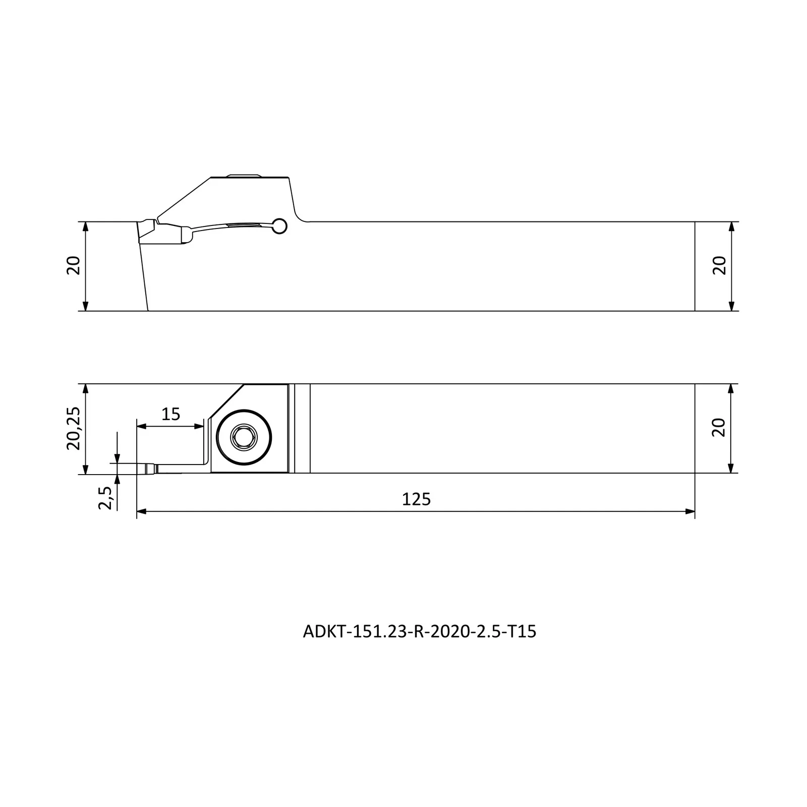 ADKT-151.23-R-2020-2.5-T15 &mdash; dimensioned drawing