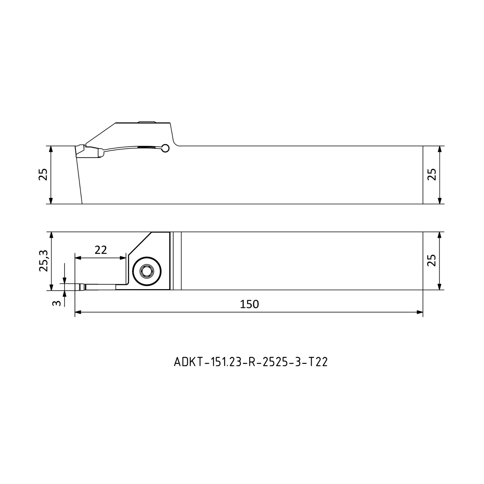 ADKT-151.23-R-2525-3-T22 &mdash; dimensioned drawing