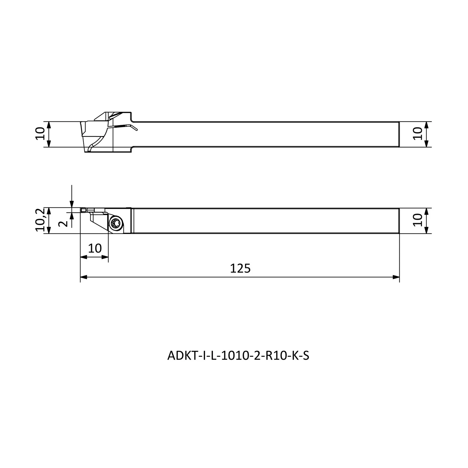 ADKT-I-L-1010-2-R10-K-S &mdash; dimensioned drawing