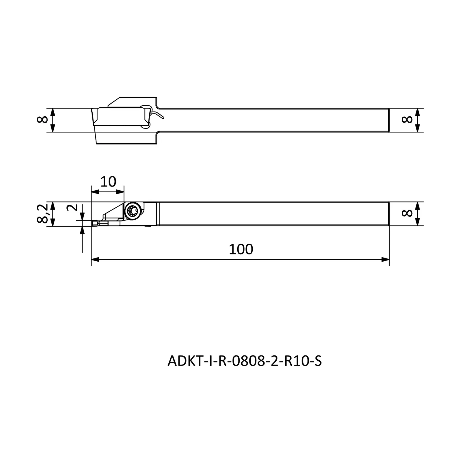 ADKT-I-R-0808-2-R10-S &mdash; dimensioned drawing