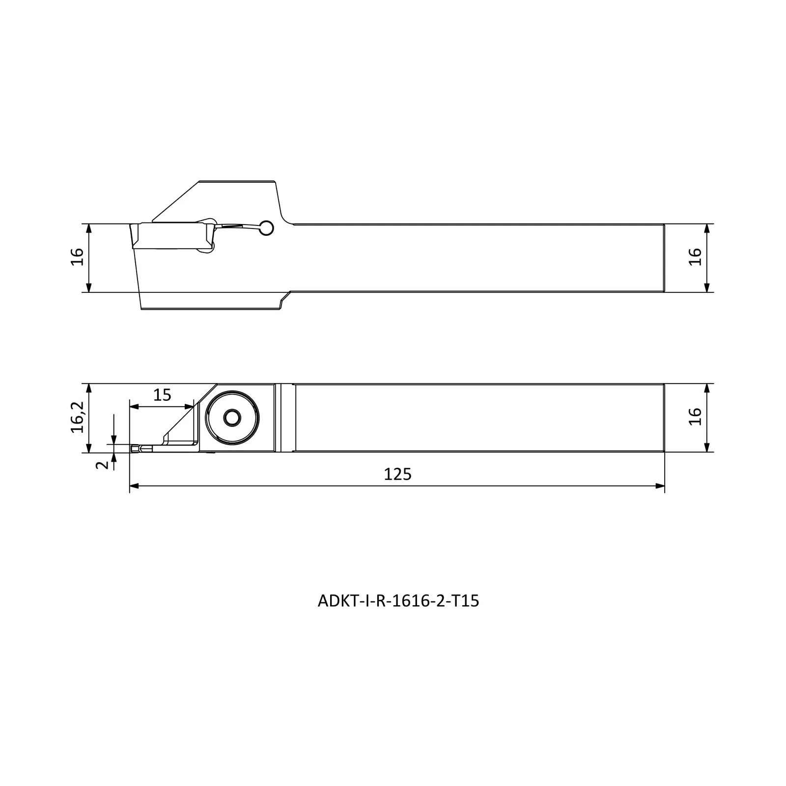 ADKT-I-R-1616-2-T15 &mdash; dimensioned drawing