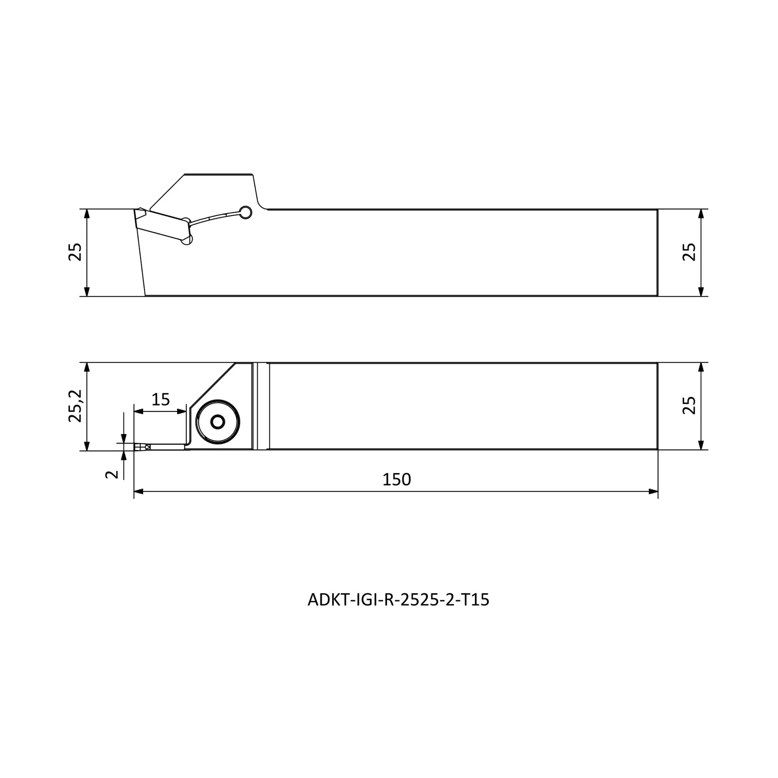 ADKT-IGI-R-2525-2-T15 &mdash; dimensioned drawing