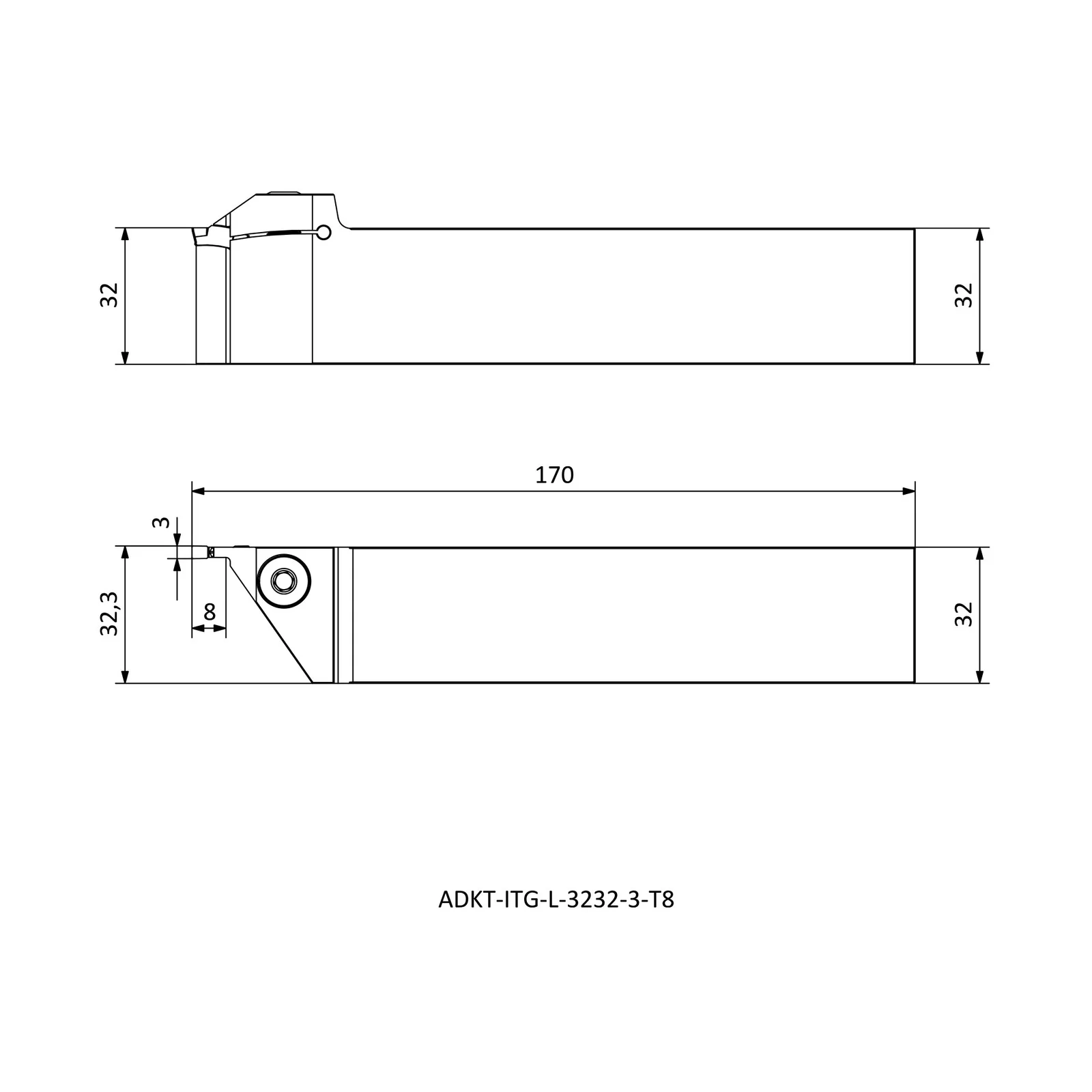 ADKT-ITG-L-3232-3-T8 &mdash; dimensioned drawing