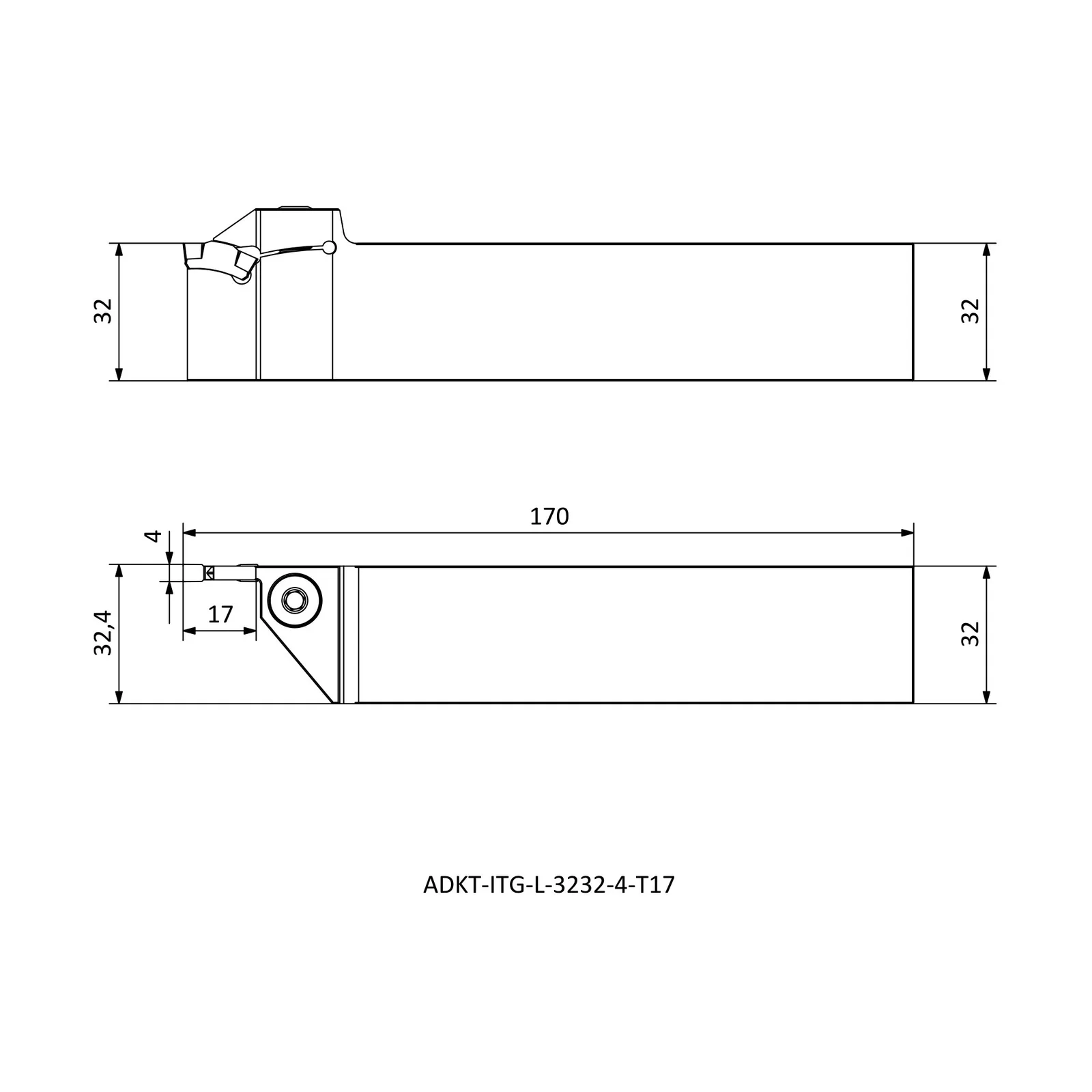 ADKT-ITG-L-3232-4-T17 &mdash; dimensioned drawing