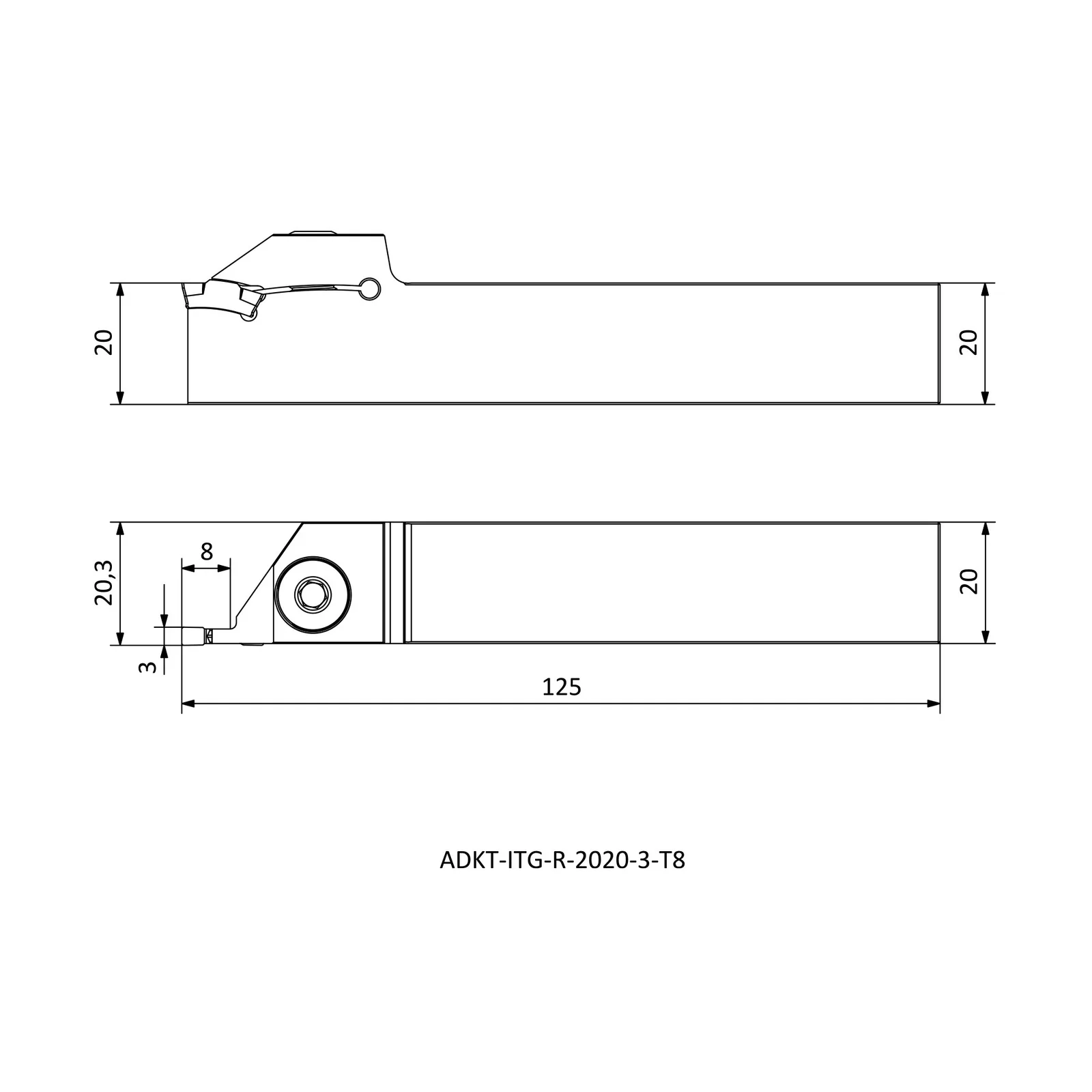 ADKT-ITG-R-2020-3-T8 &mdash; dimensioned drawing