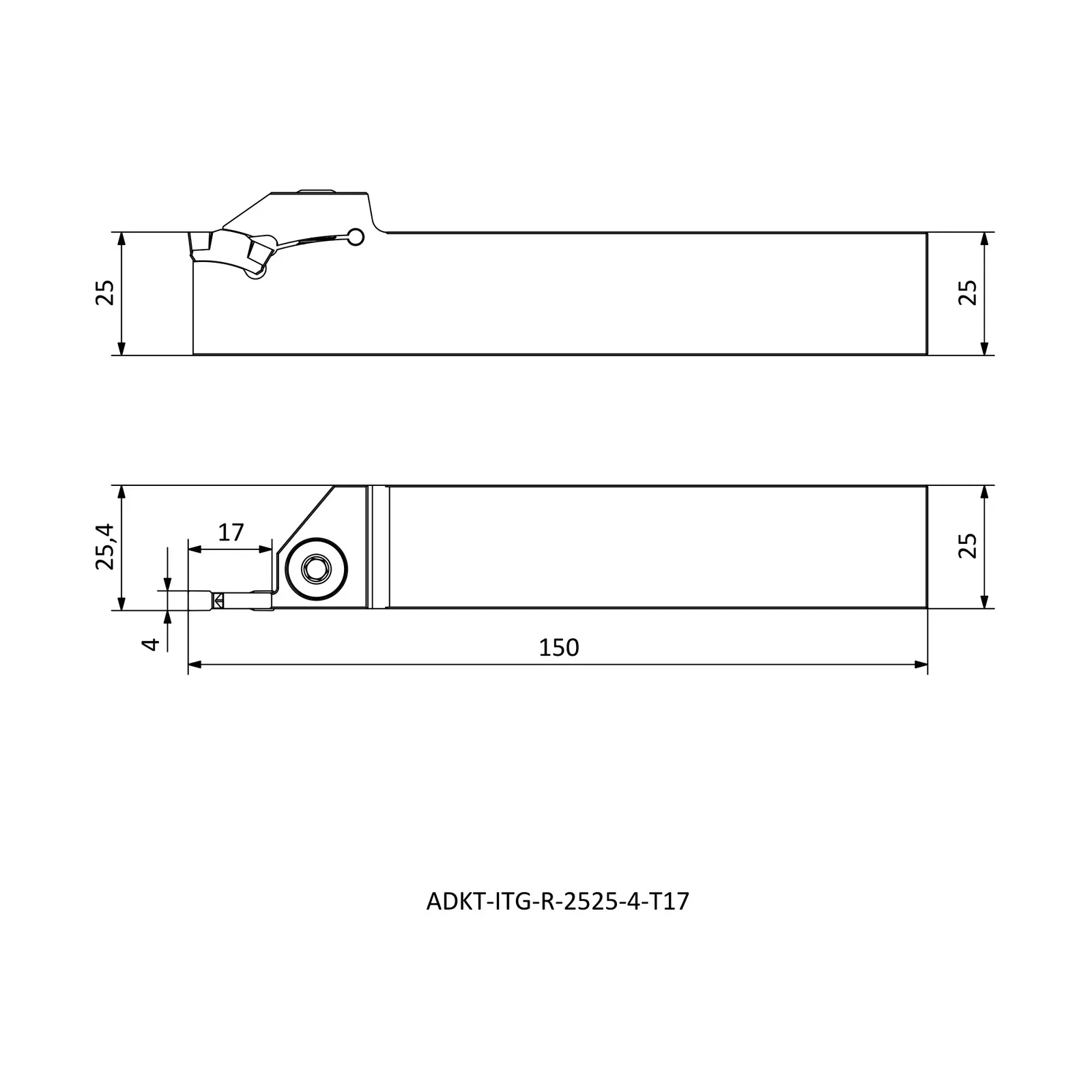 ADKT-ITG-R-2525-4-T17 &mdash; dimensioned drawing