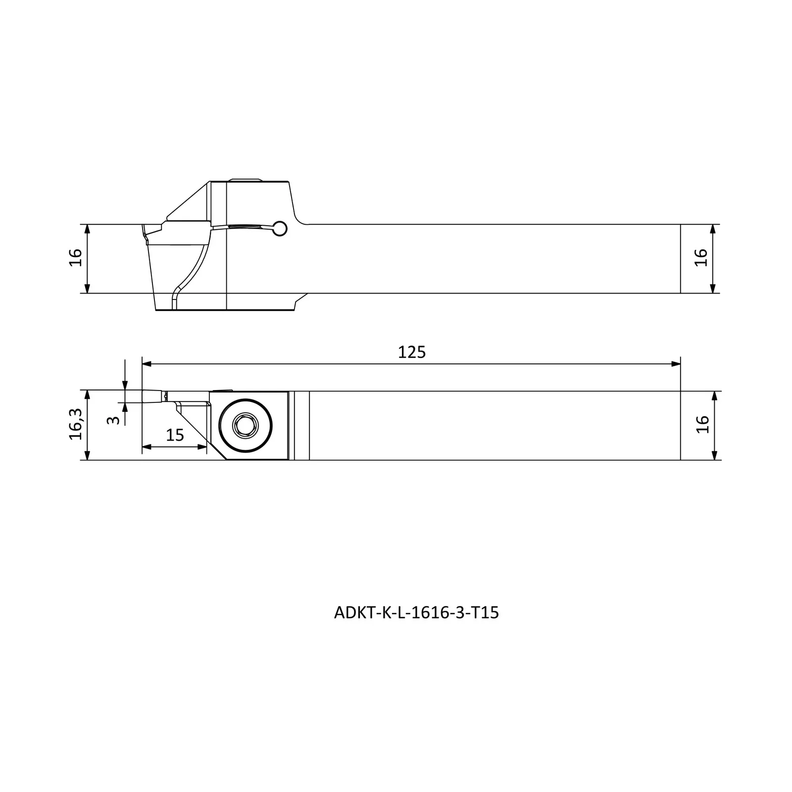 ADKT-K-L-1616-3-T15 &mdash; dimensioned drawing