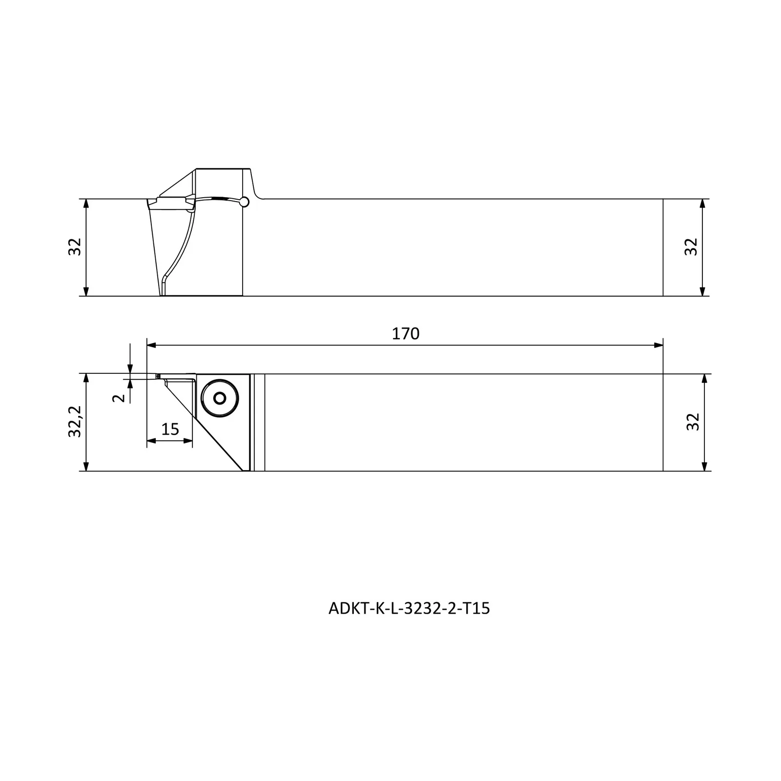 ADKT-K-L-3232-2-T15 &mdash; dimensioned drawing