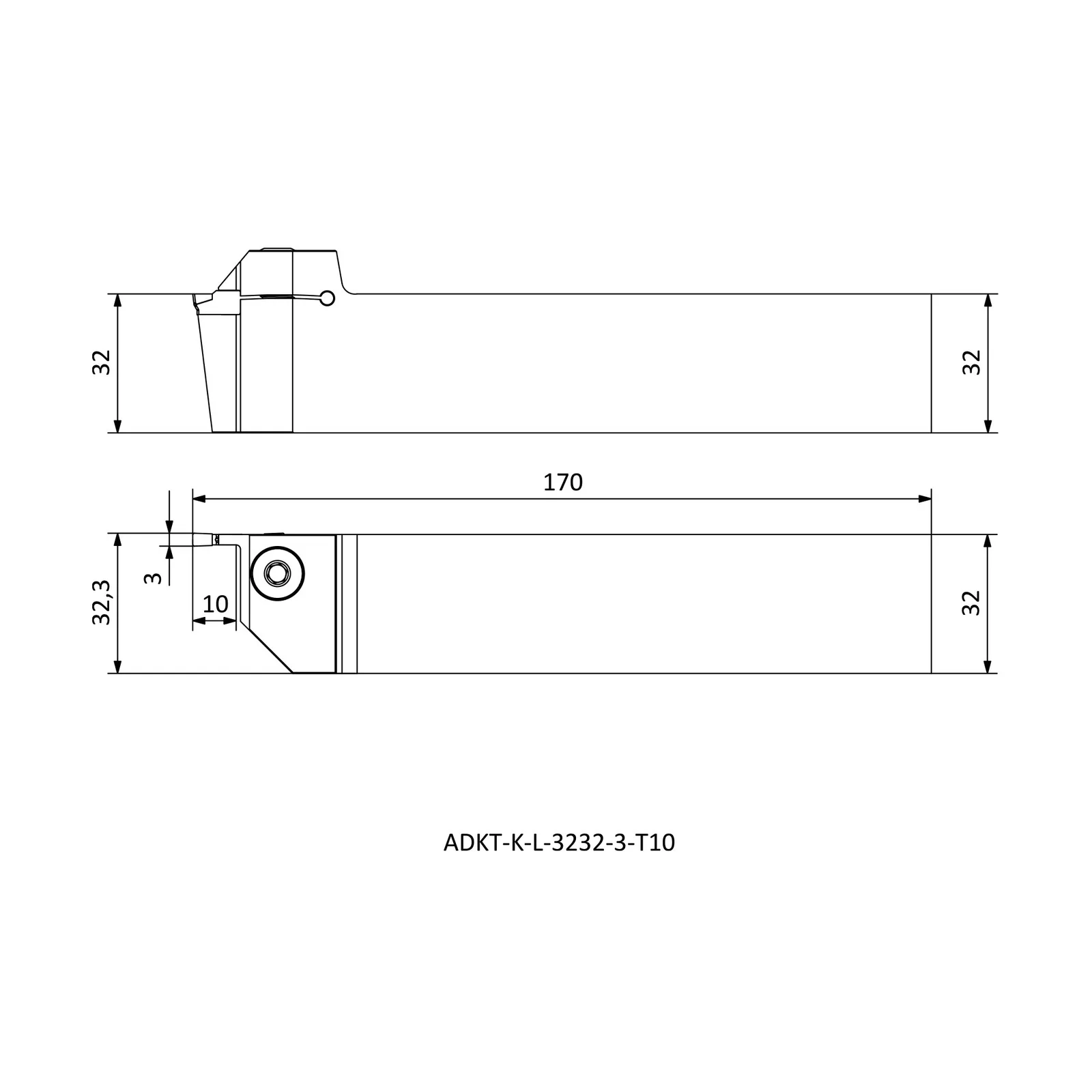 ADKT-K-L-3232-3-T10 &mdash; dimensioned drawing