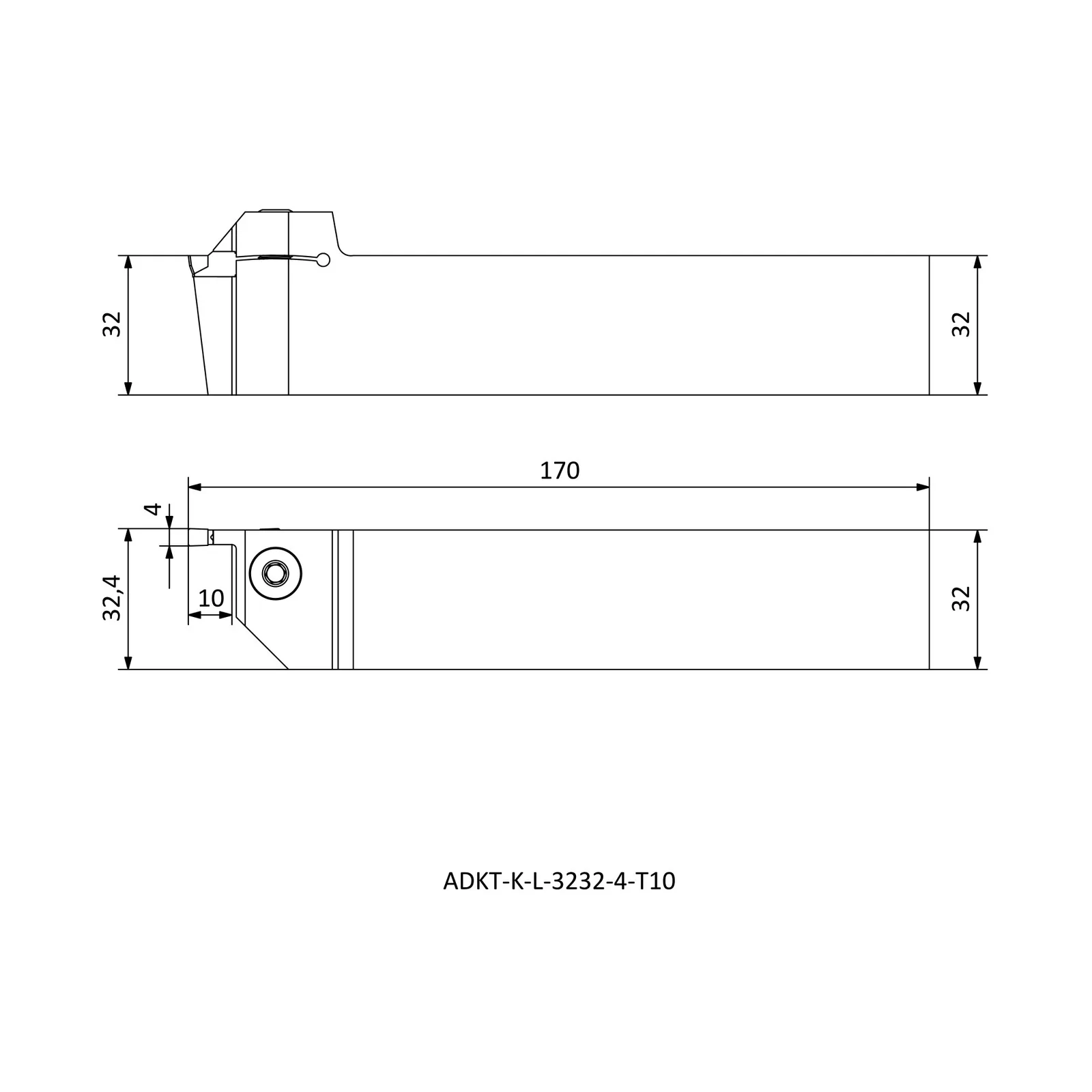 ADKT-K-L-3232-4-T10 &mdash; dimensioned drawing